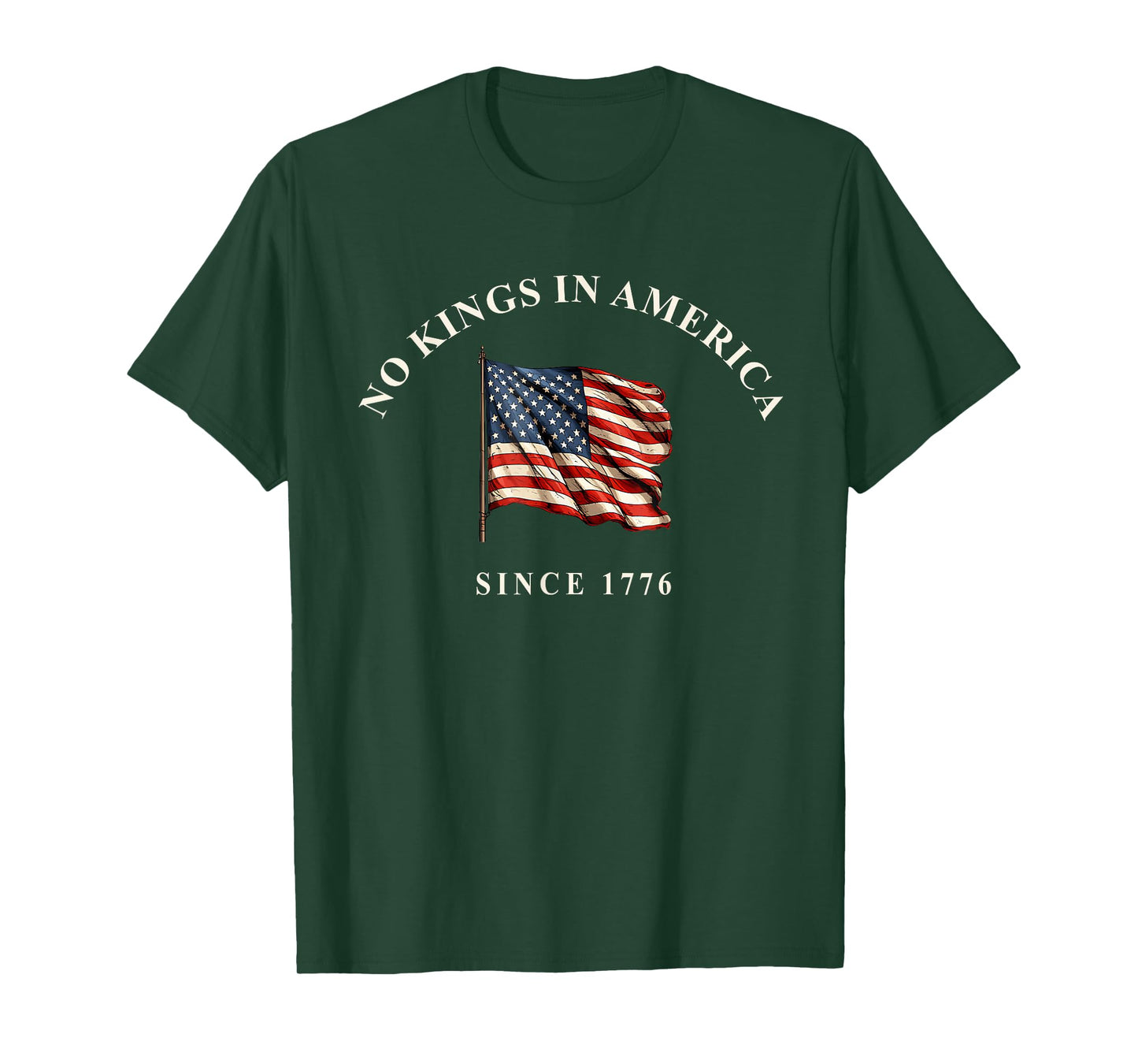 No Kings In America Since 1776 America Flag T-Shirt