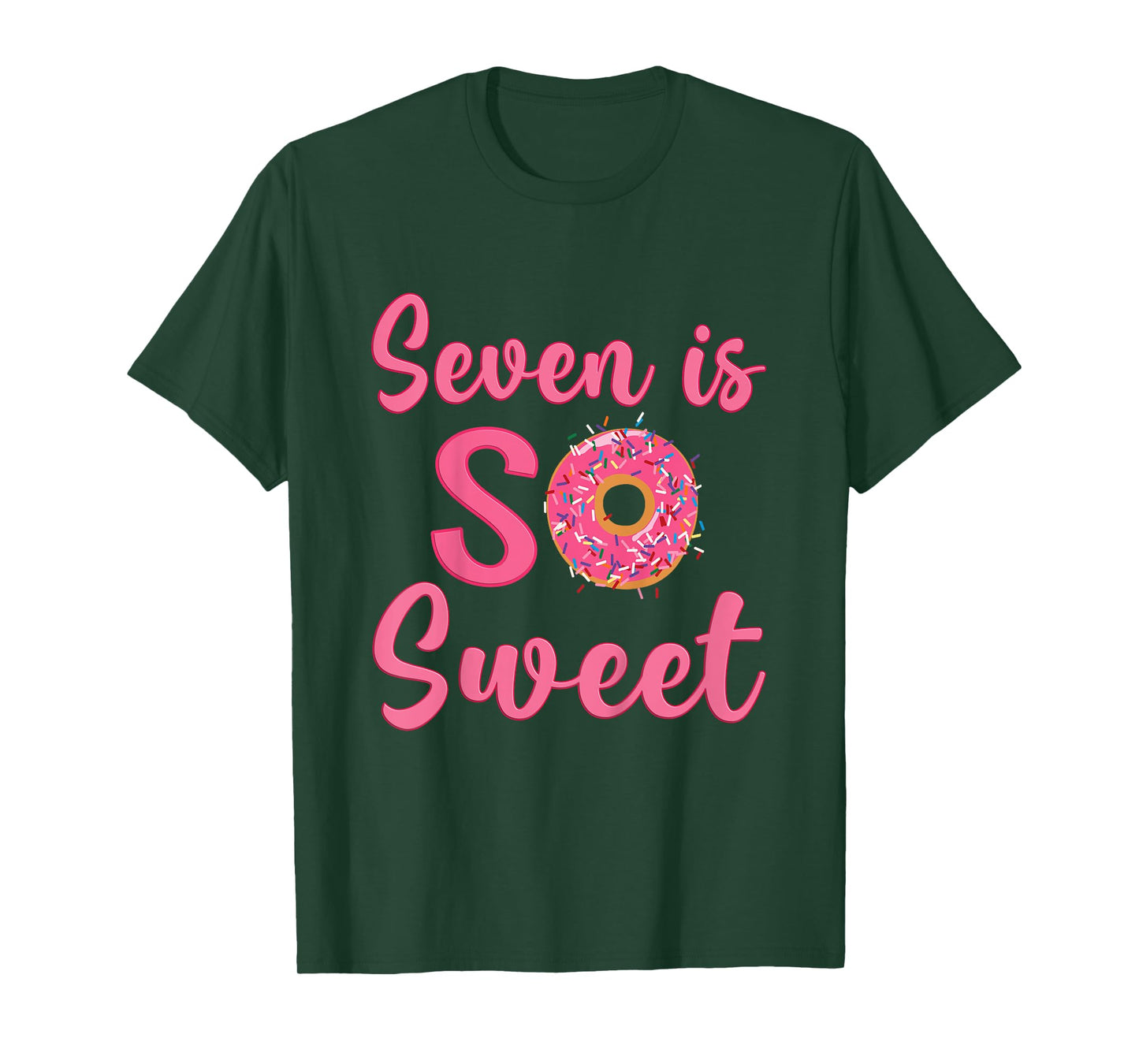 7th Donut Birthday Party Seven Year Old Sweet Girl T-Shirt