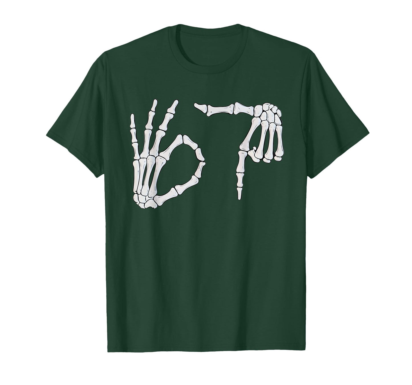 Six Seven 6 7 Meme Funny Skeleton Hands Sign Halloween T-Shirt