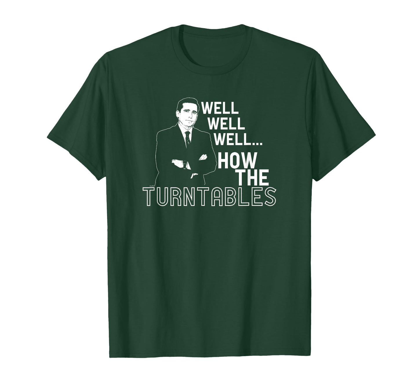 The Office Unisex-Adults T-Shirt, Black, Small, Short Sleeve, Modern Classic, Letter Print, Crew Neck, Ribbed Cuff, Officially Licensed Design with 'How the Turntables' Quote