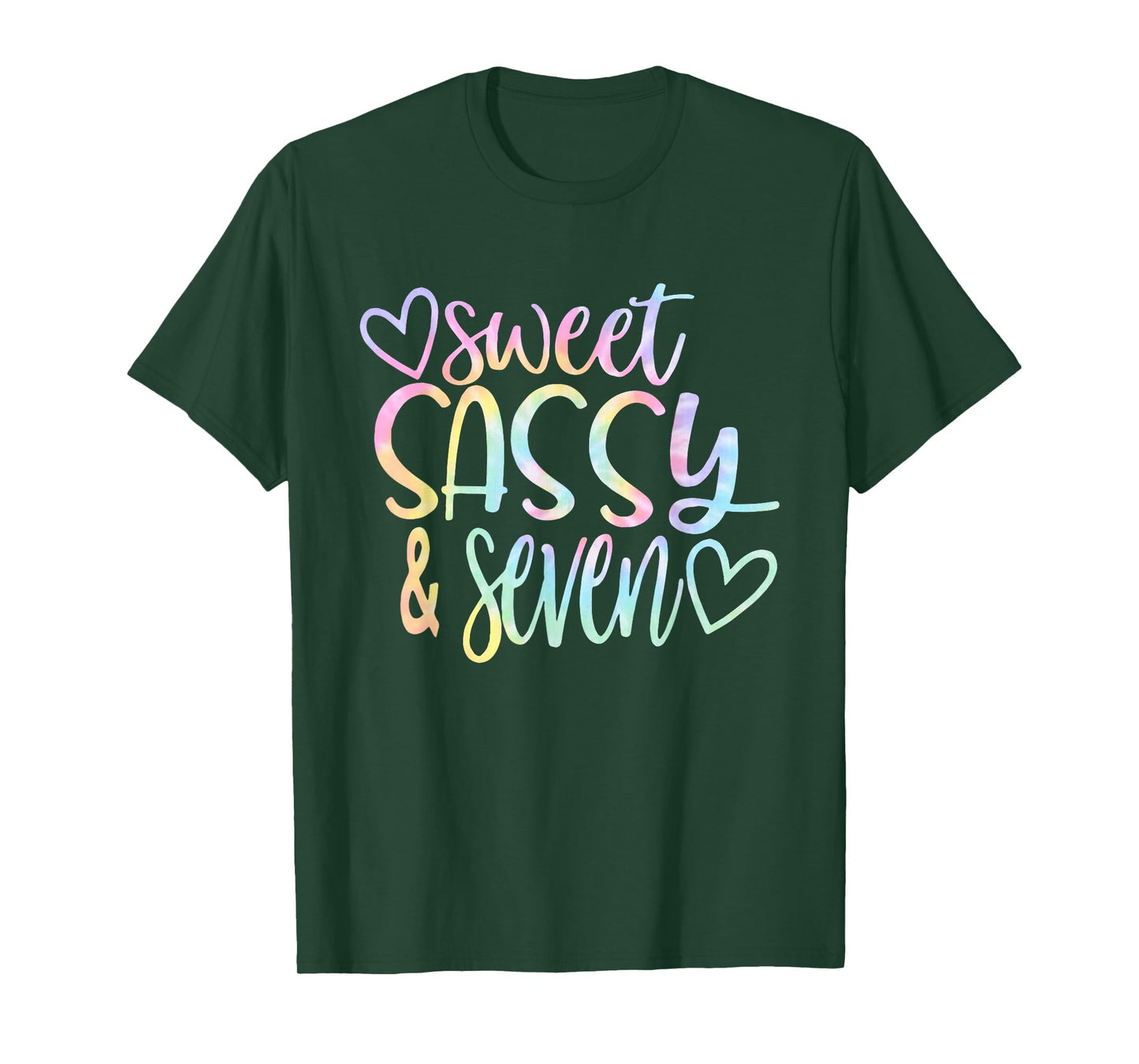 Sweet Sassy and Seven Girl's Birthday Tie Dye Girls Kids T-Shirt