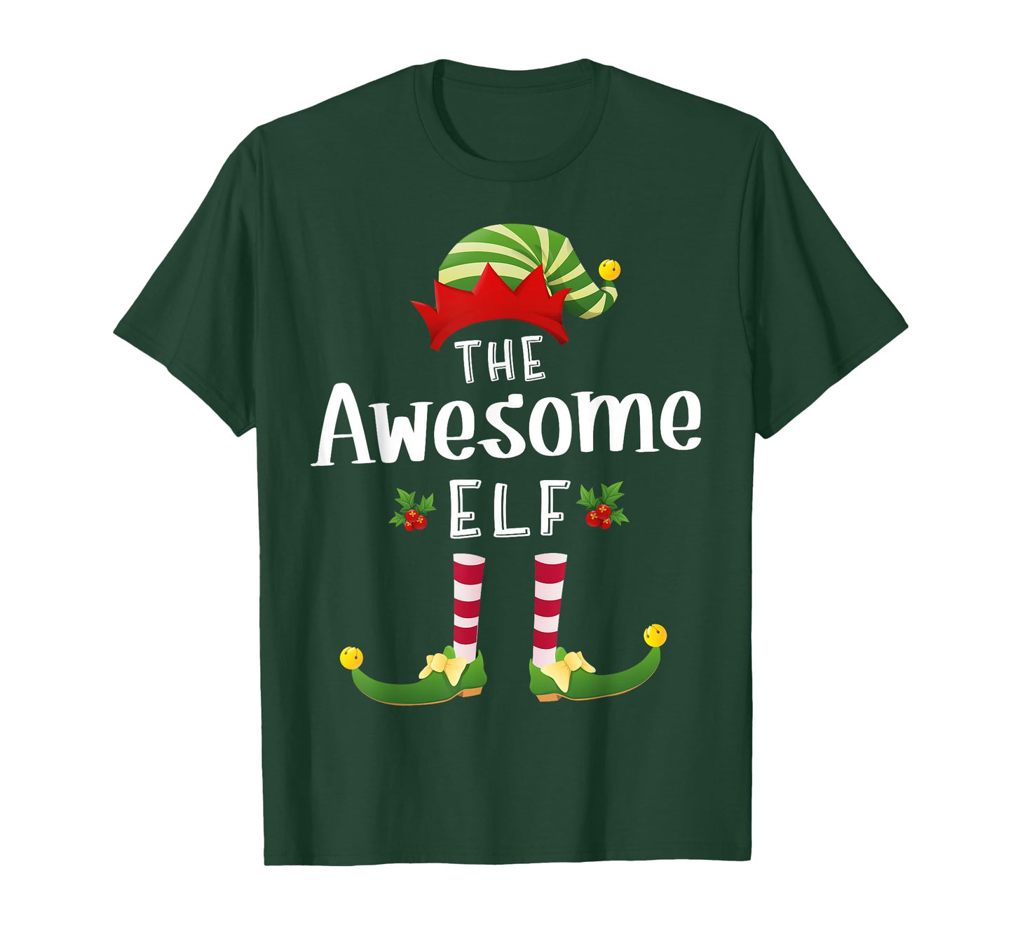 Awesome Christmas Elf Matching Pajama X-Mas Party T-Shirt
