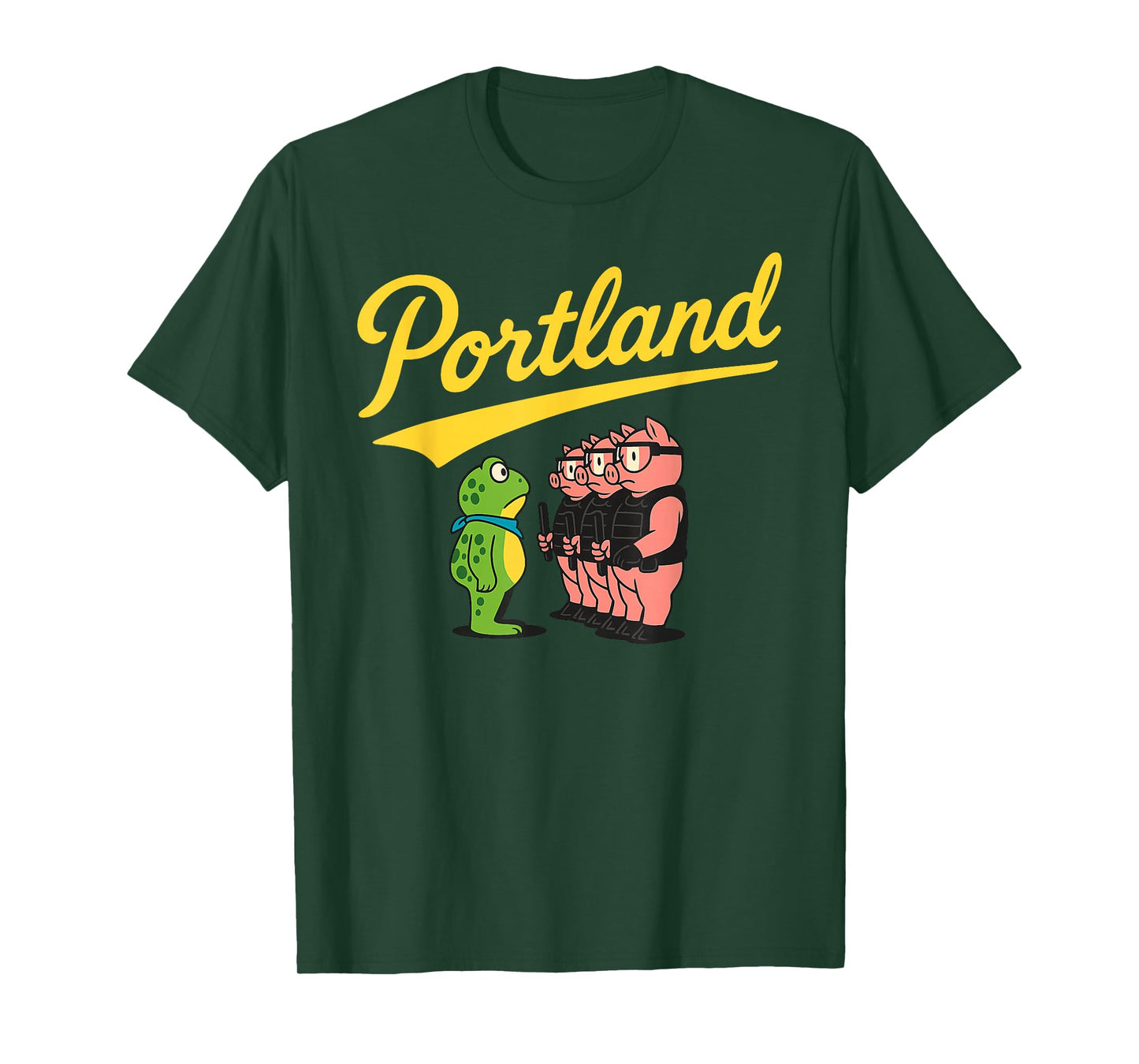 Portland Oregon Frog Vs Pigs Political Protest No Kings T-Shirt