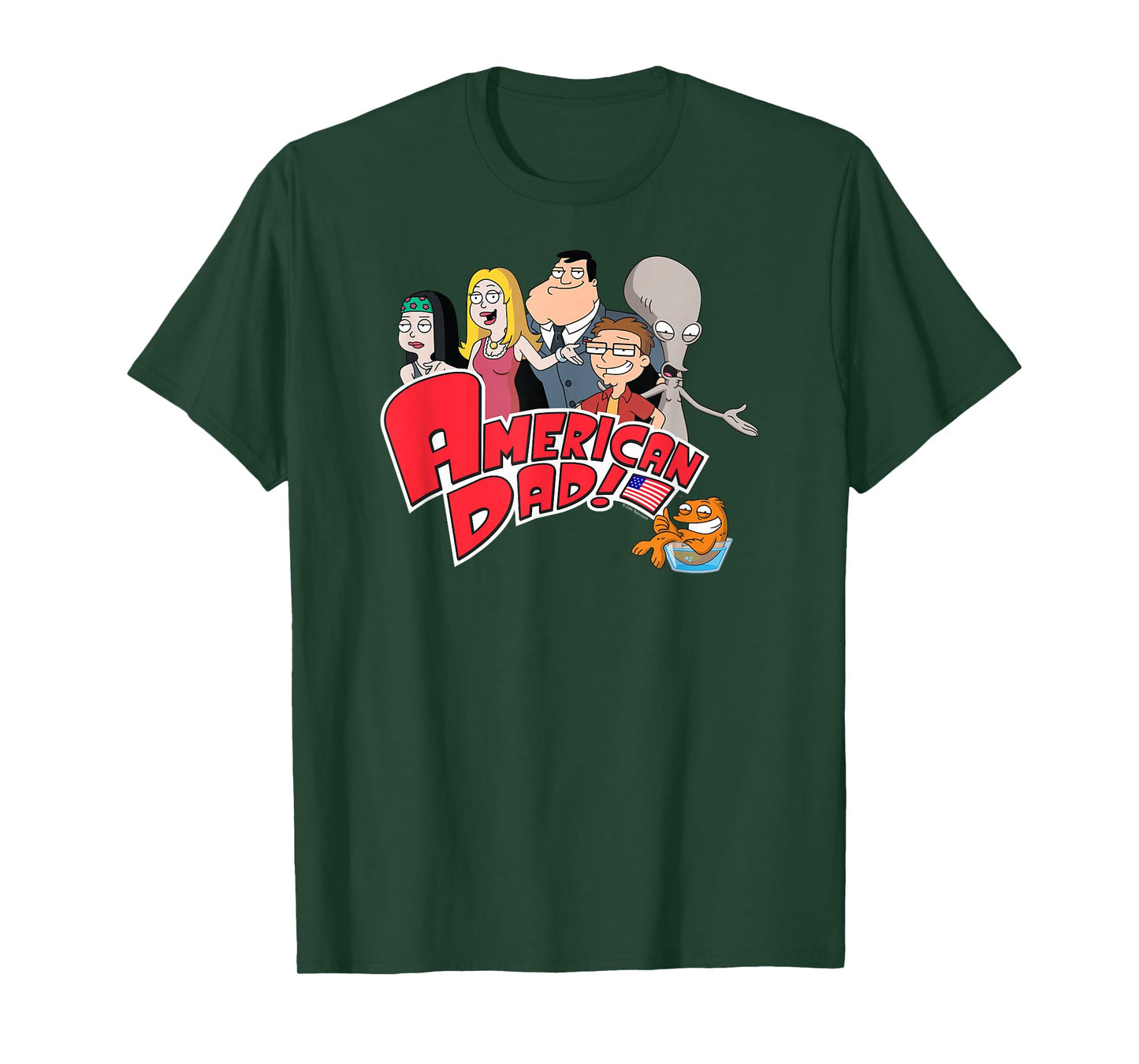 American Dad Show Logo with Family Cartoon T-Shirt