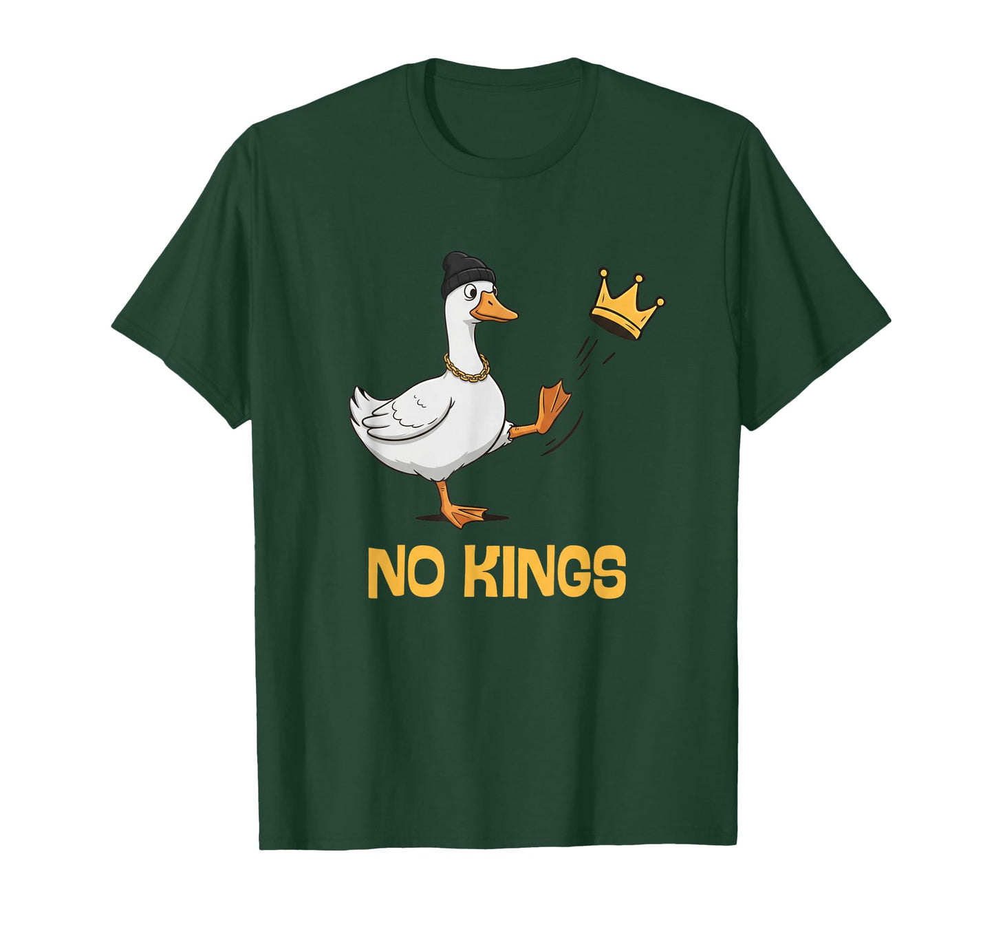 No Kings in America Silly Goose Resist Protest Retro Sign T-Shirt