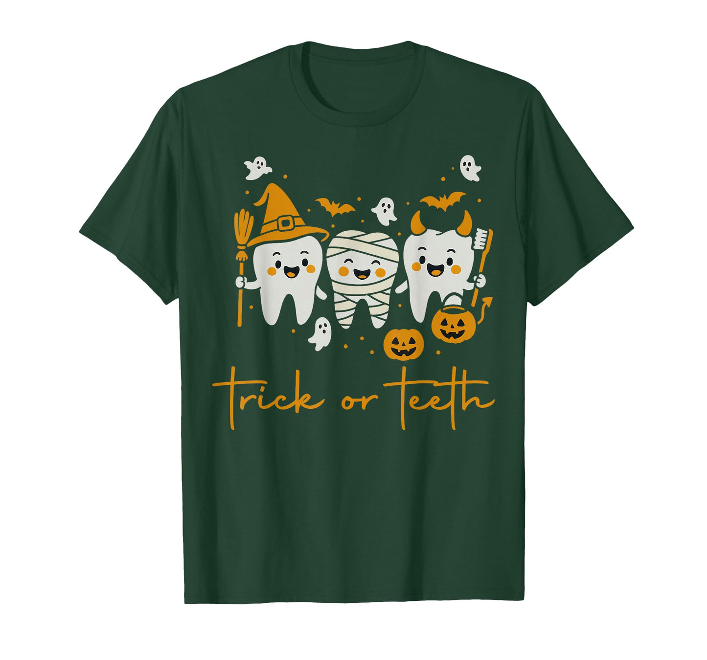 Funny Trick Or Teeth Dental Squad Halloween Dentist T-Shirt