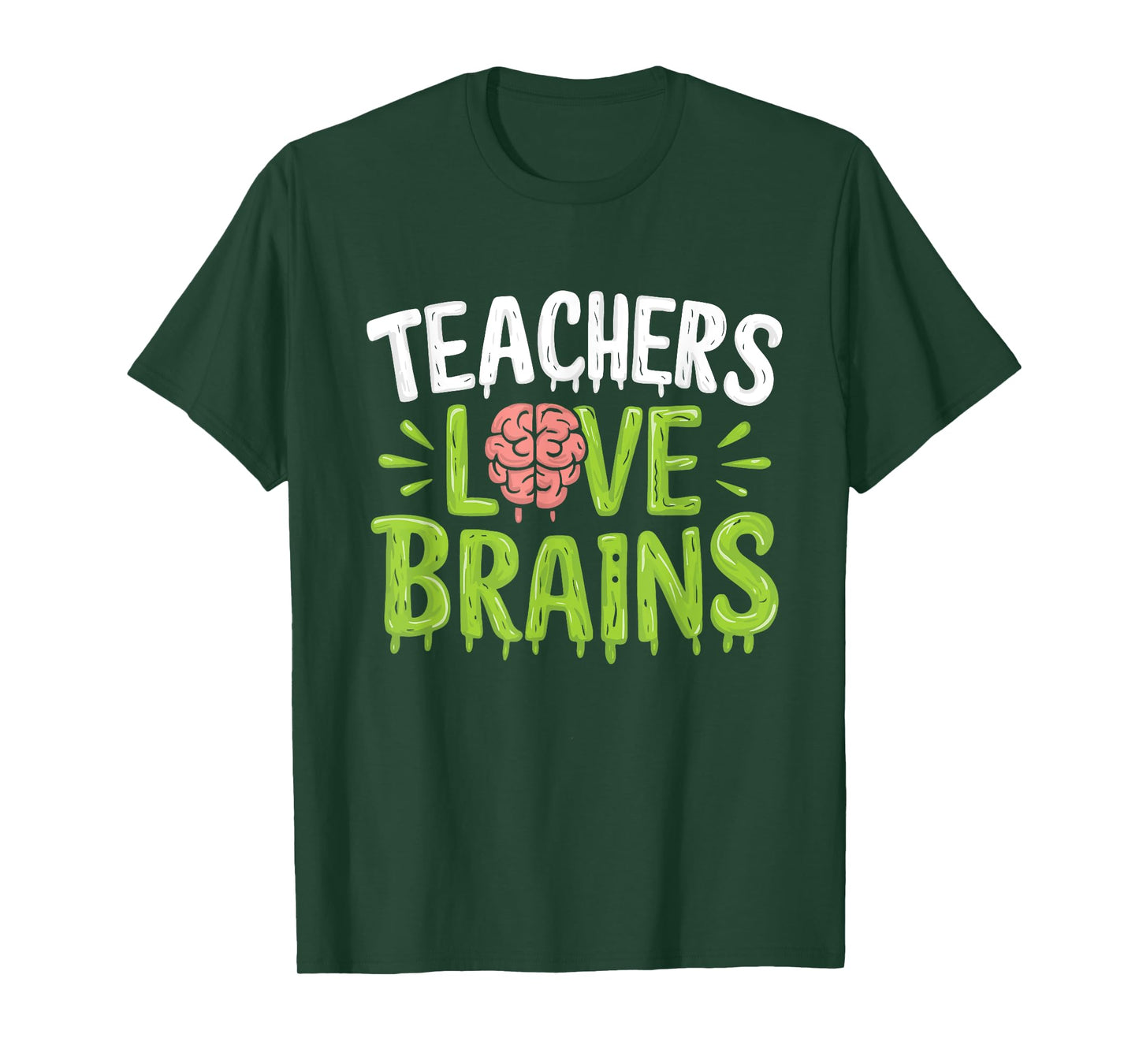 Teachers Love Brains Halloween Teacher Zombie T-Shirt