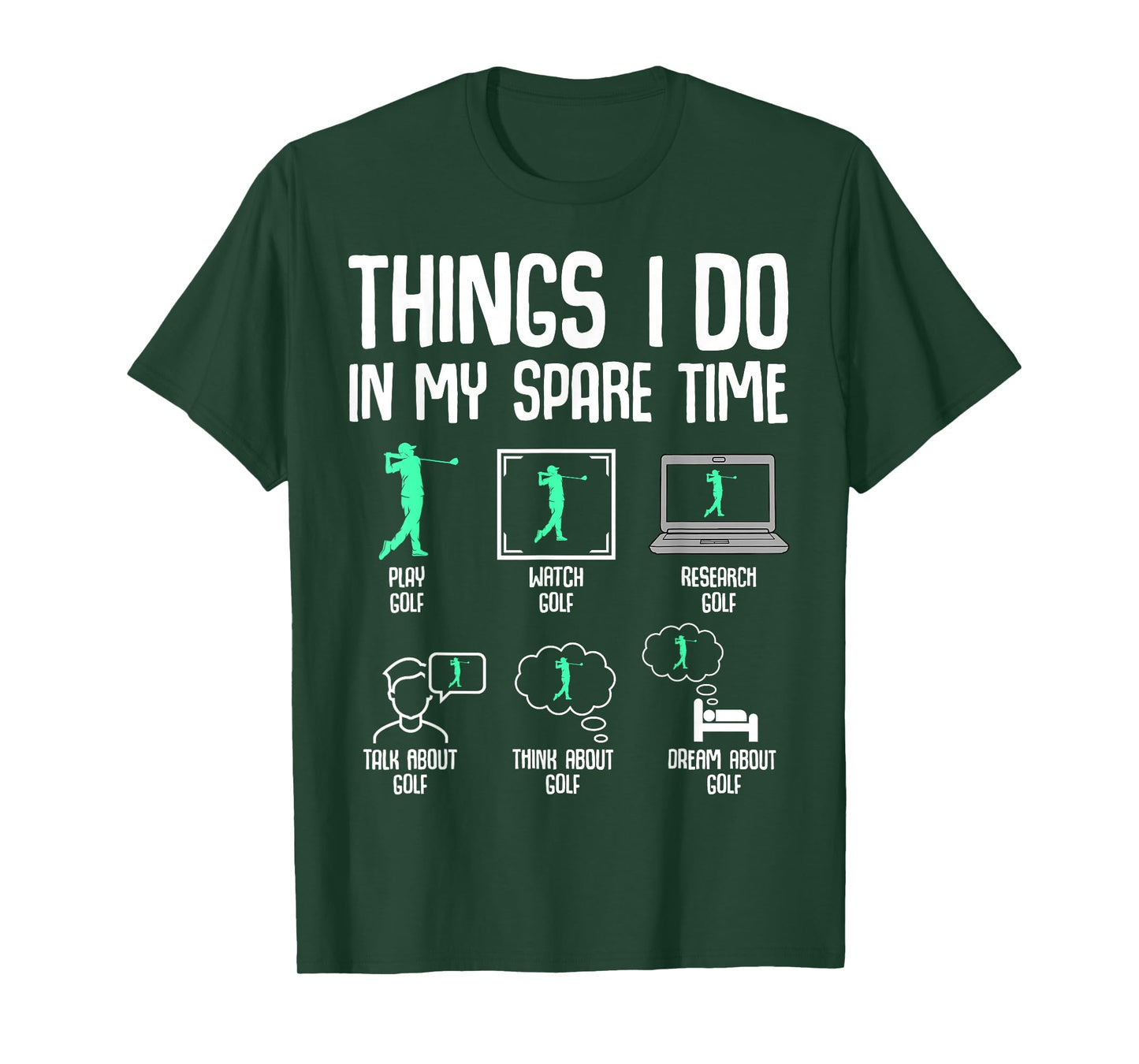 Golf Things I Do In My Spare Time Golfer Kids Boys Men T-Shirt