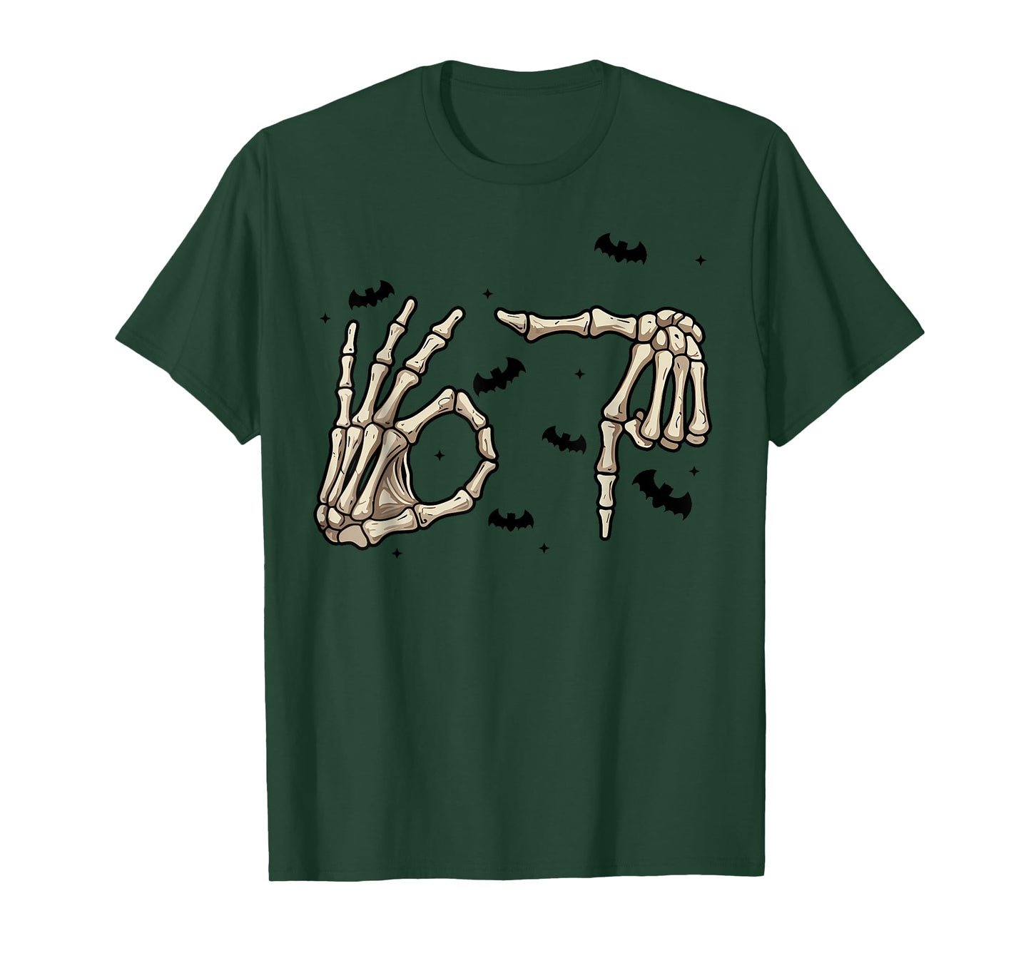 Six Seven 6 7 Meme 67 Skeleton Hand Halloween Costume T-Shirt