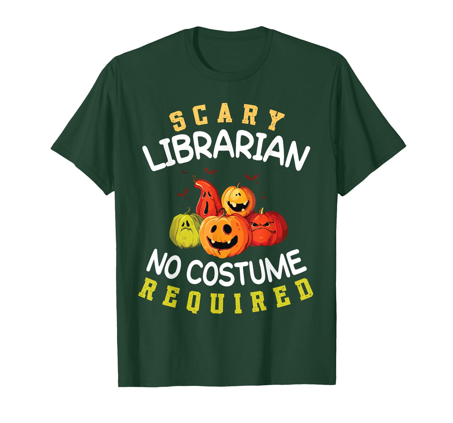 Cute Pumpkins Halloween Scary Librarian No Costume Required T-Shirt