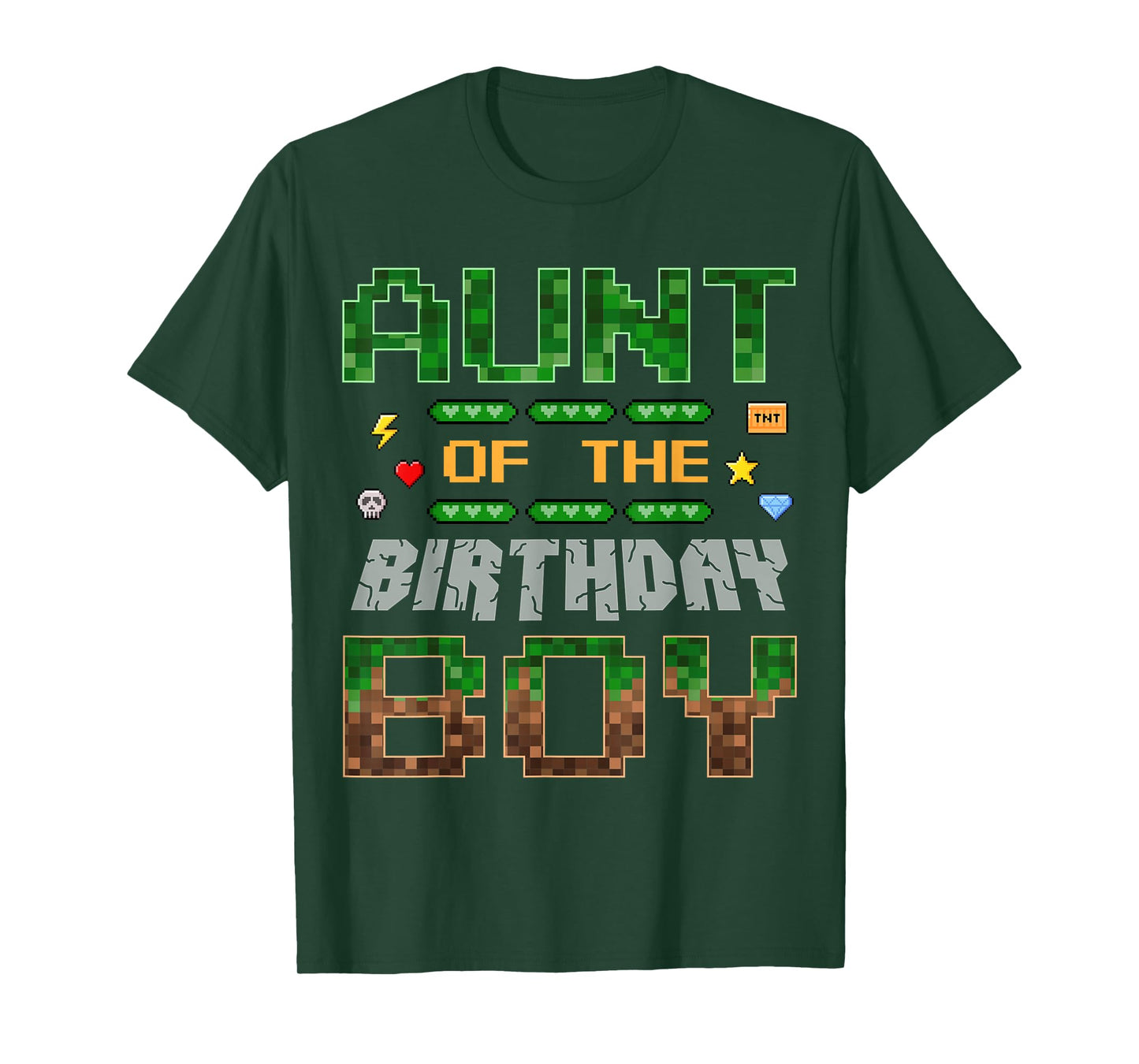 Aunt of The Birthday Boy Pixel Gamer Family Love T-Shirt
