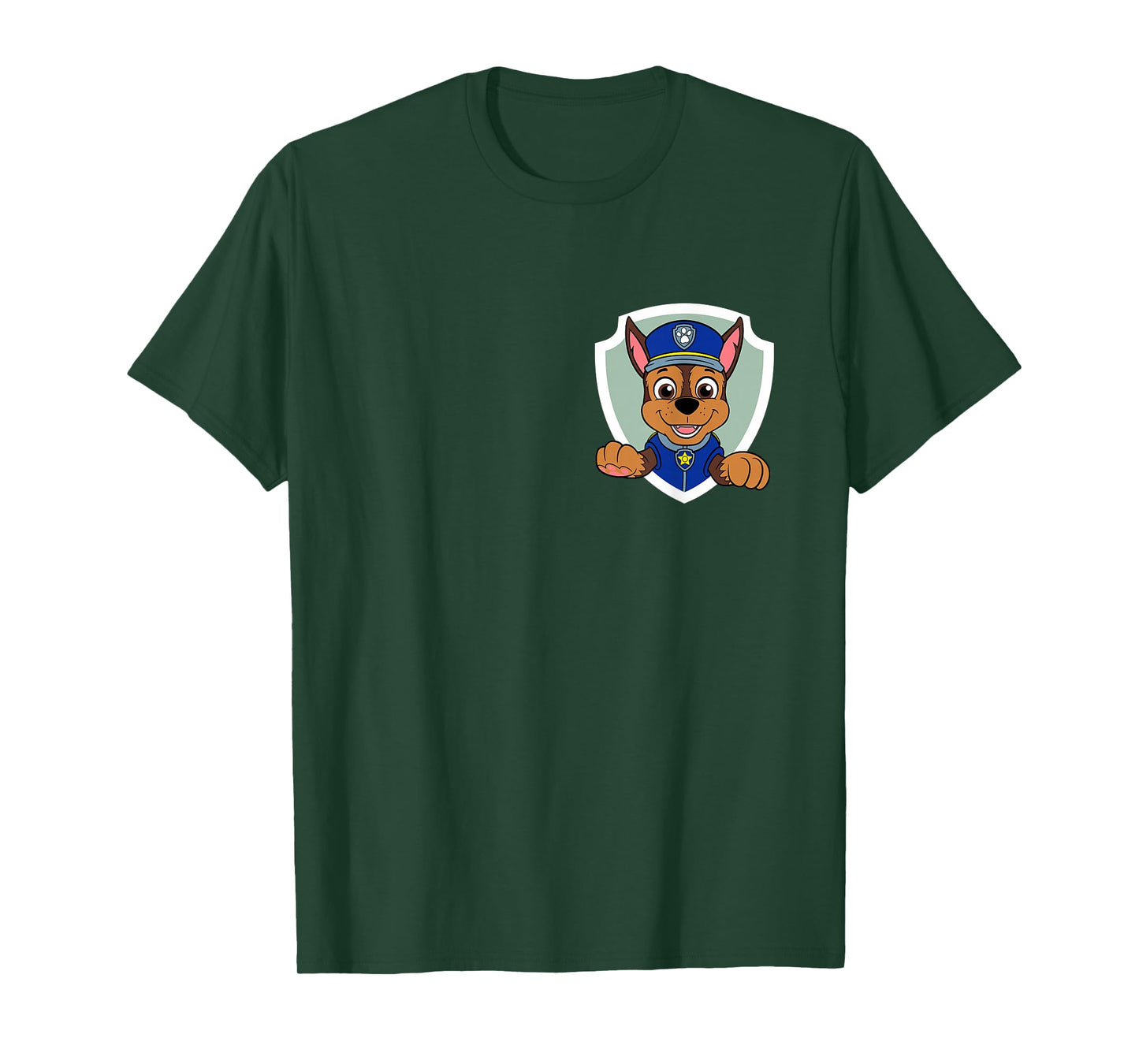 Paw Patrol Chase Pup Shield Official Badge Graphic T-Shirt