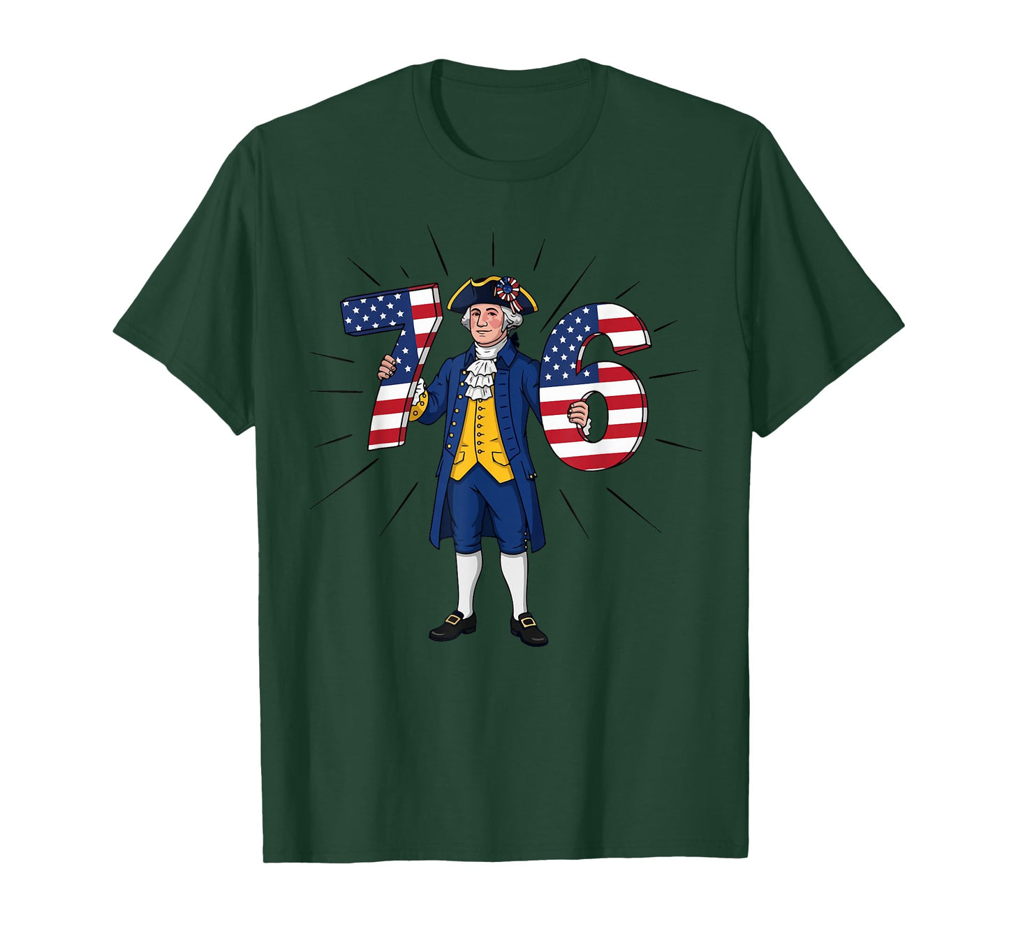 6-7 7-6 George Washington Six Seven American Flag T-Shirt