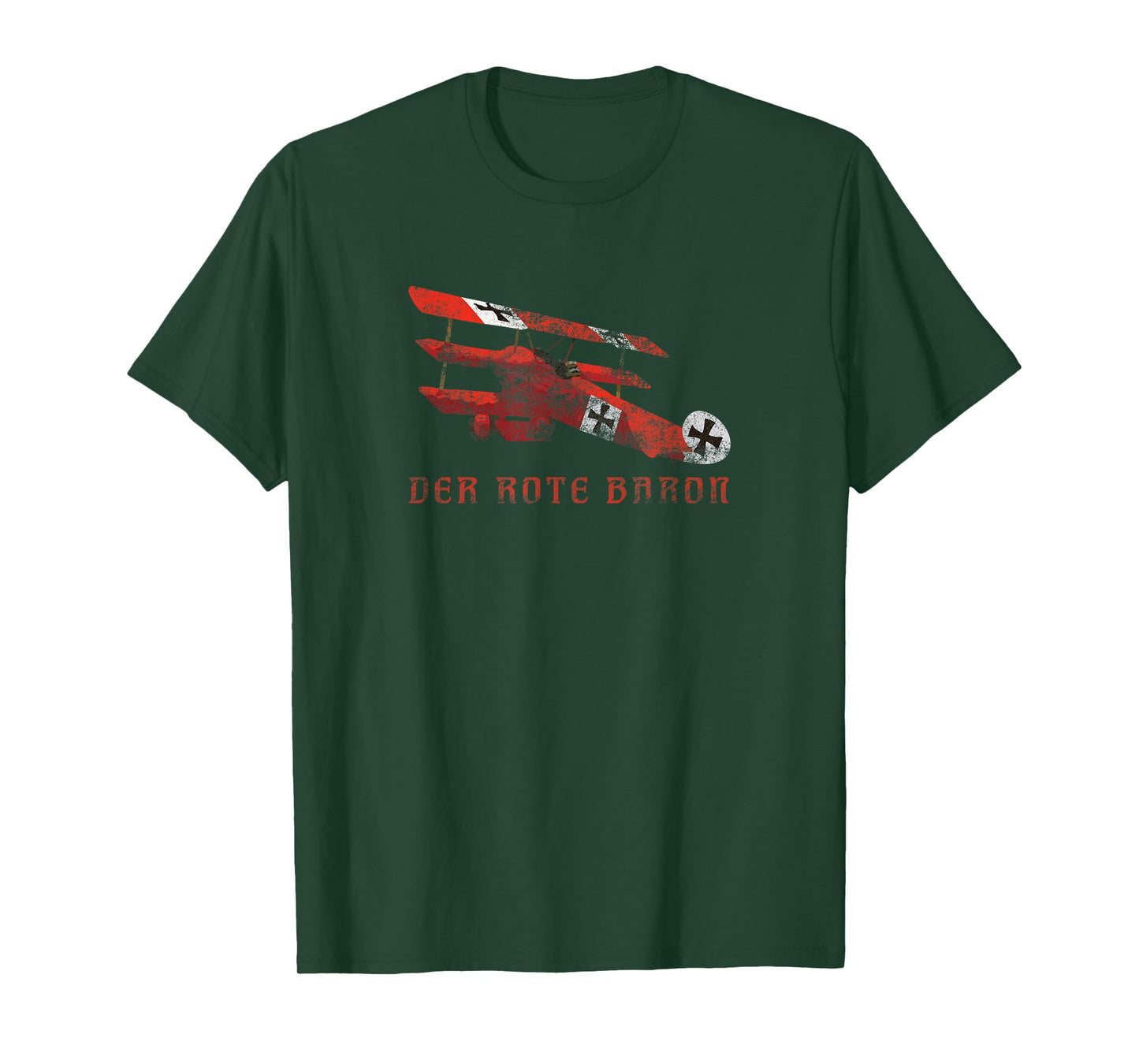 Red Baron Triplane TShirt Gift Distressed Effect Shirt T-Shirt