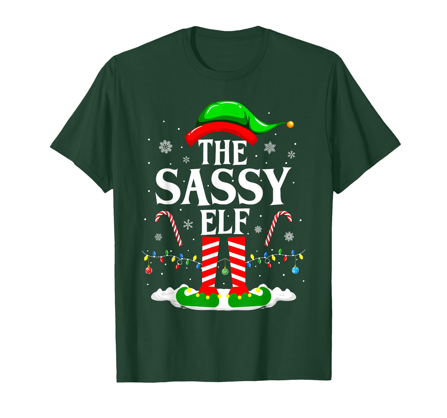The Sassy Elf Xmas Funny Matching Family Group Christmas T-Shirt