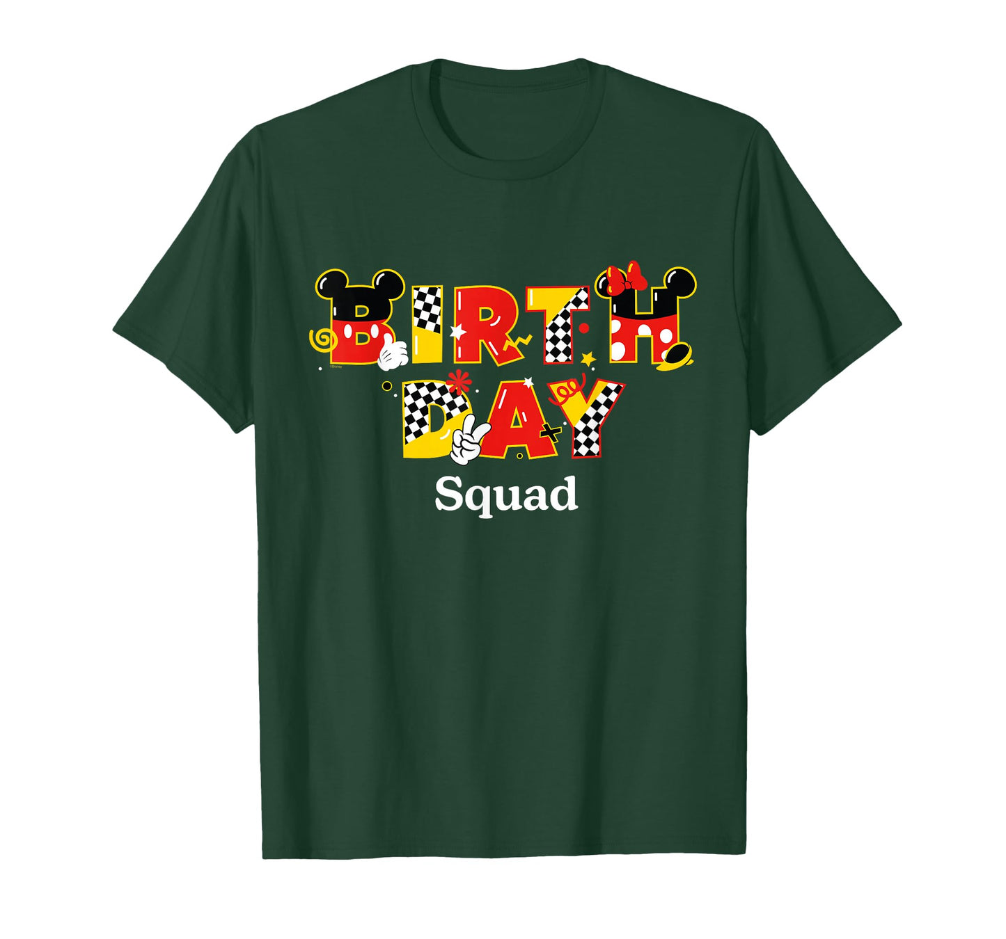 Disney Mickey & Minnie "Birthday Squad" Big Letters Party T-Shirt