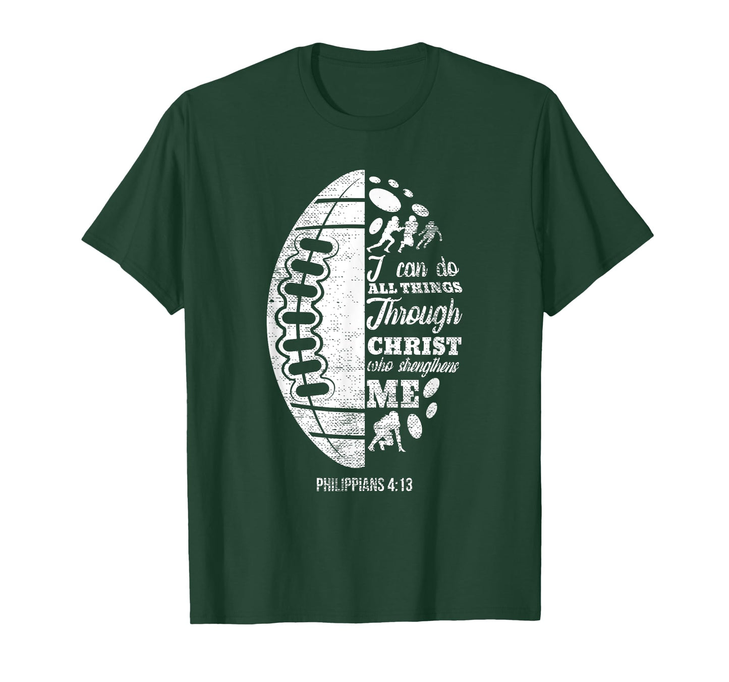 Philippians 4:13 Christian Football Funny Bible Verse Gift T-Shirt