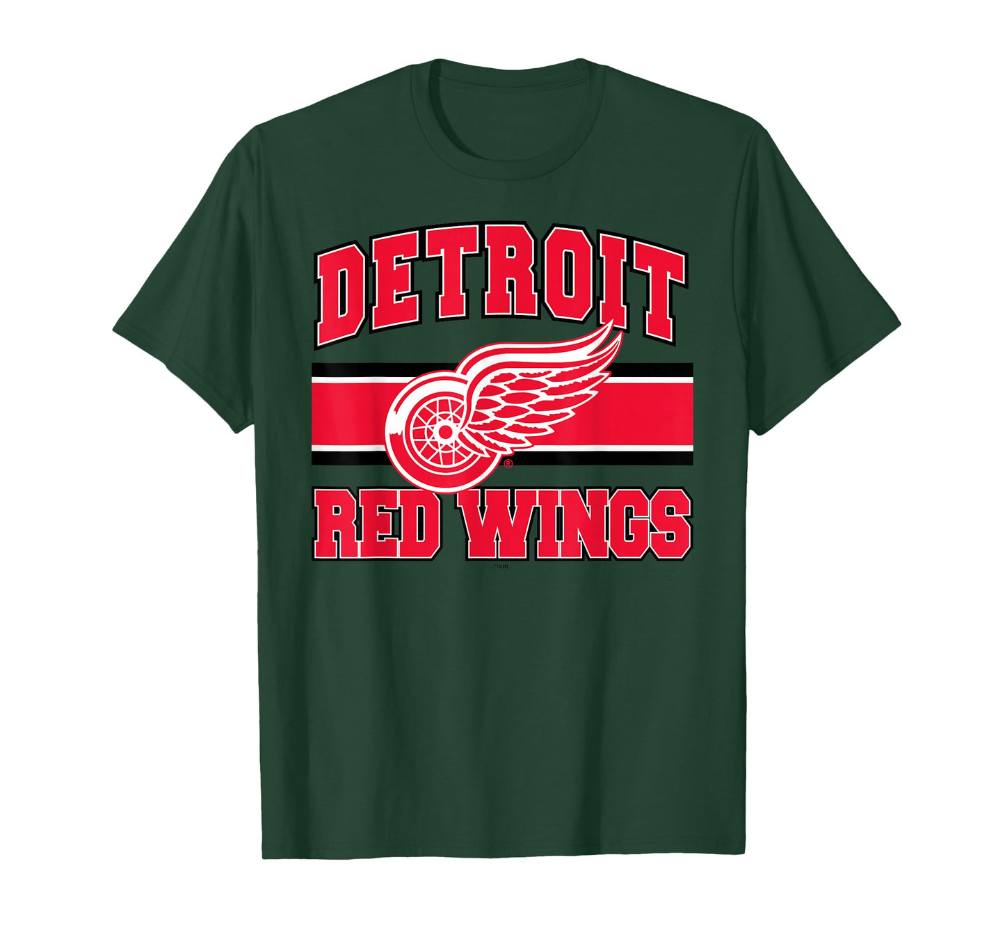 Detroit Red Wings Stripe White Officially Licensed T-Shirt