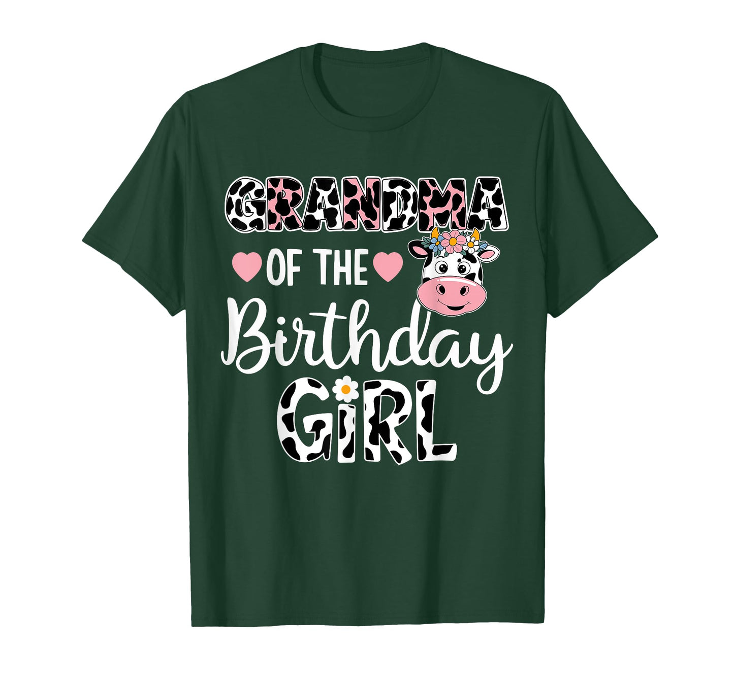 Grandma Of The Birthday Girl Farm Cow 1 St Birthday Girl T-Shirt