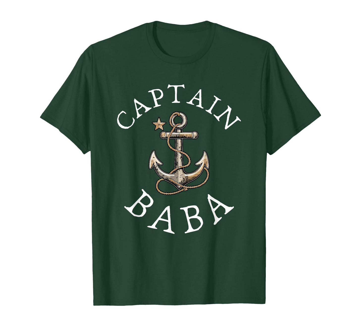 Captain Baba Boat Sailing Boating Vintage Anchor Funny T-Shirt