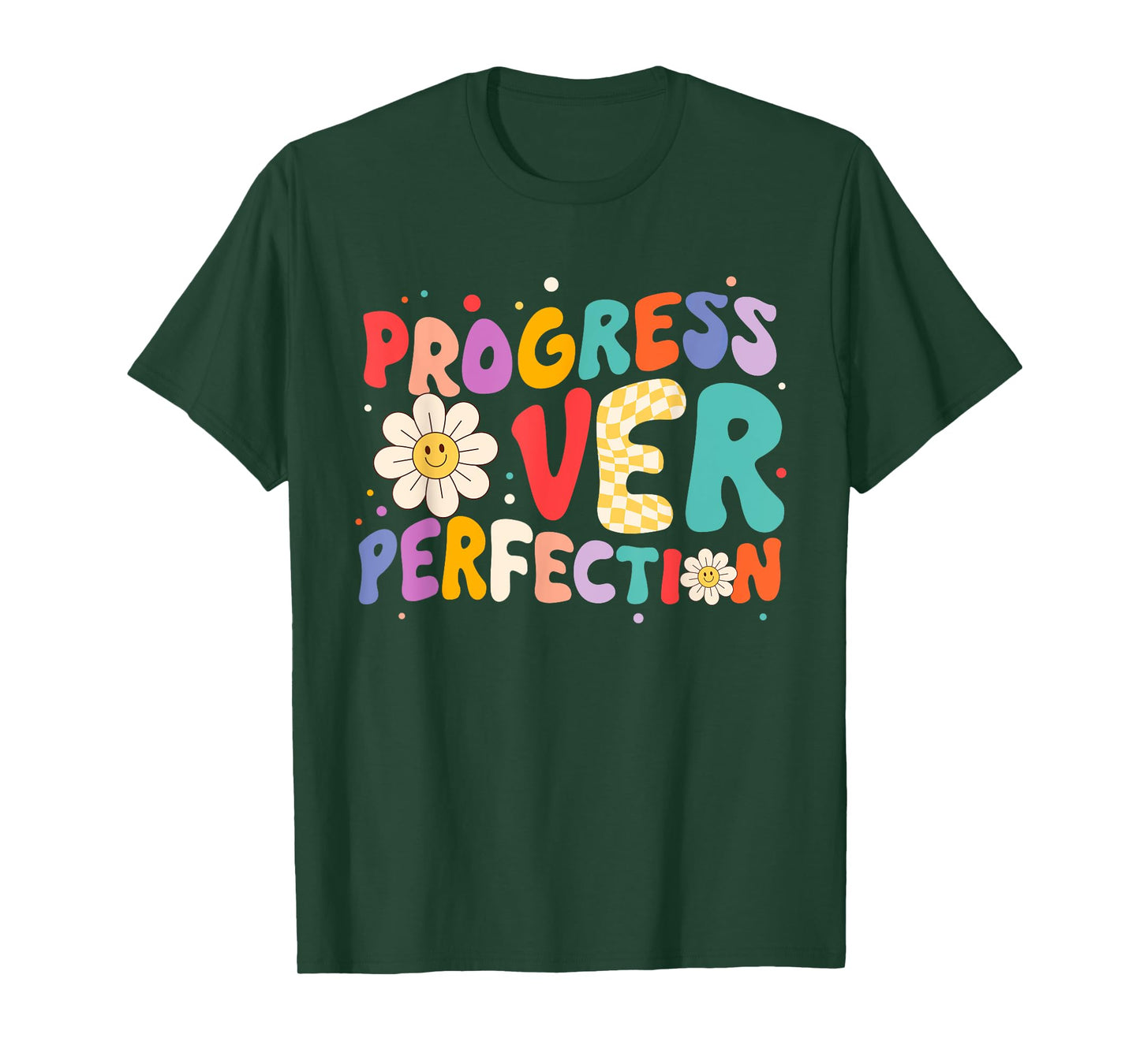 Motivational Progress Over Perfection Teacher Back to School T-Shirt for Men Women Girls Kids