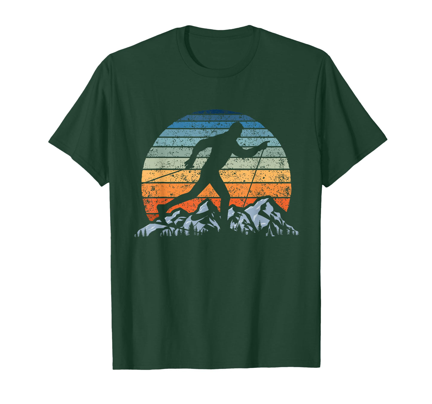 Winter Sports Vintage Sunset Cross-Country Skiing T-Shirt