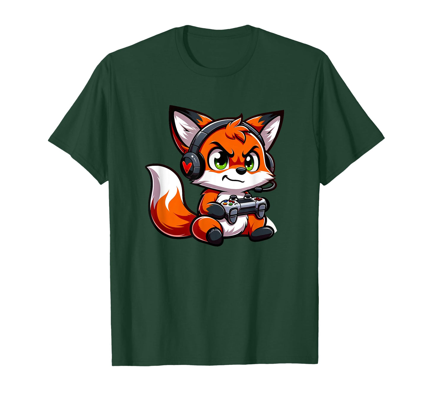 Funny Red Fox Gamer Video Games Boys Girls Kids T-Shirt