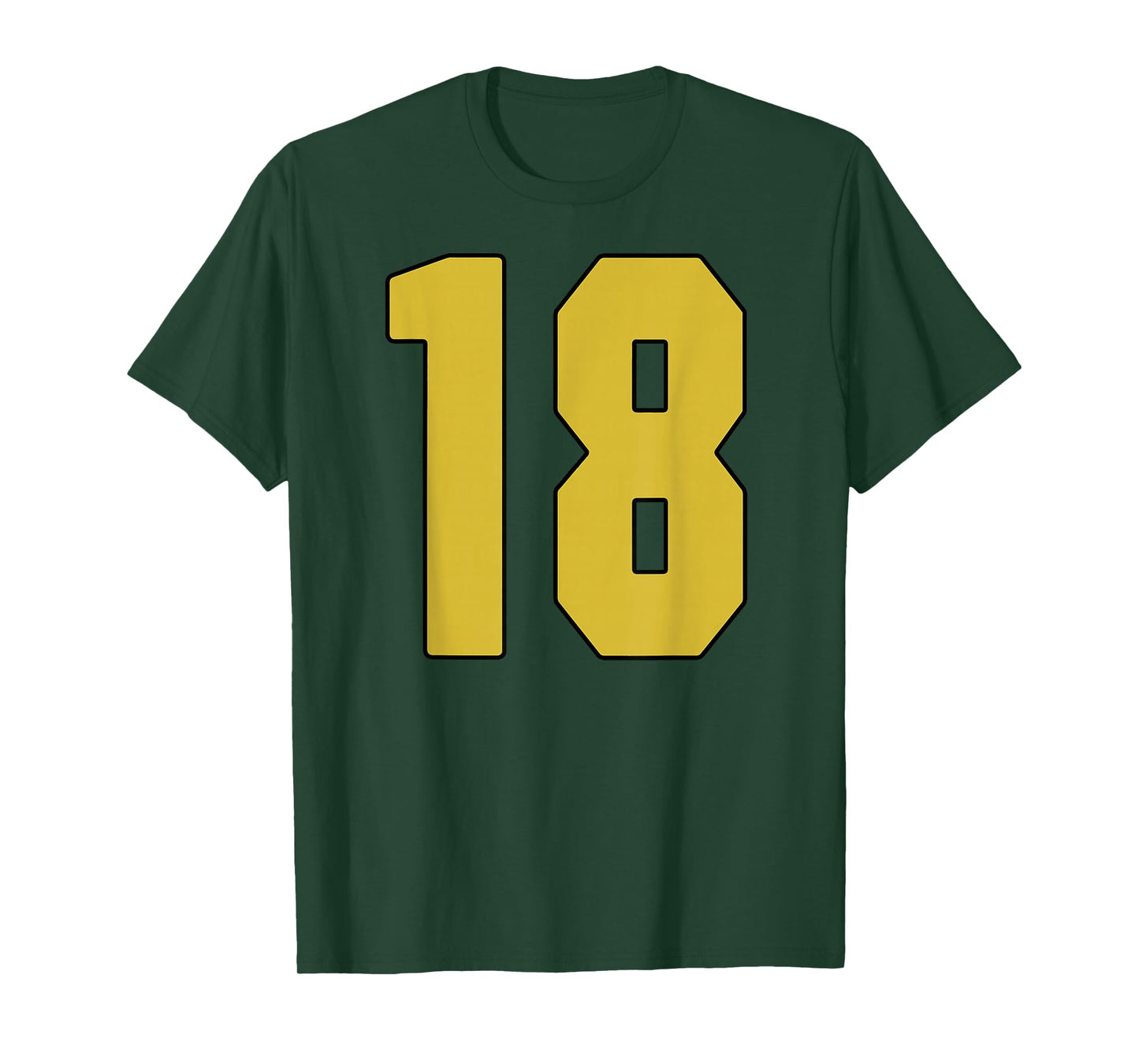 Old Gold Black Number 18 Jersey Player Uniform #18 T-Shirt