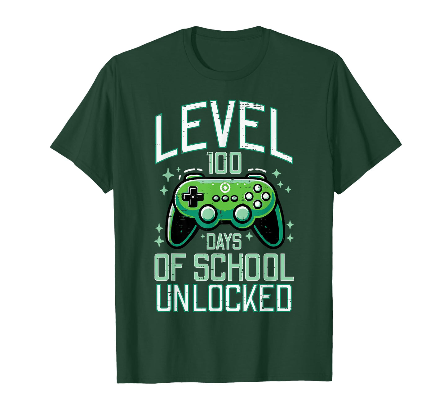 Level 100 Days School Unlocked 100th Day Gamer Men Boys Kids T-Shirt