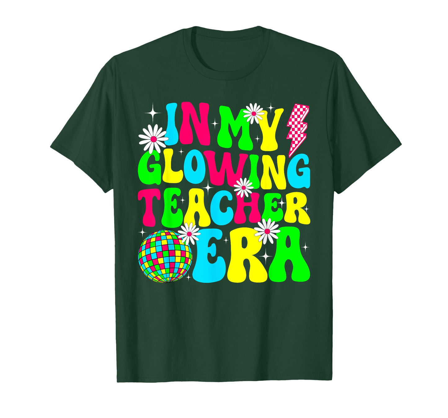 Retro Groovy In My Glowing Teacher Era Happy Teacher's Day T-Shirt