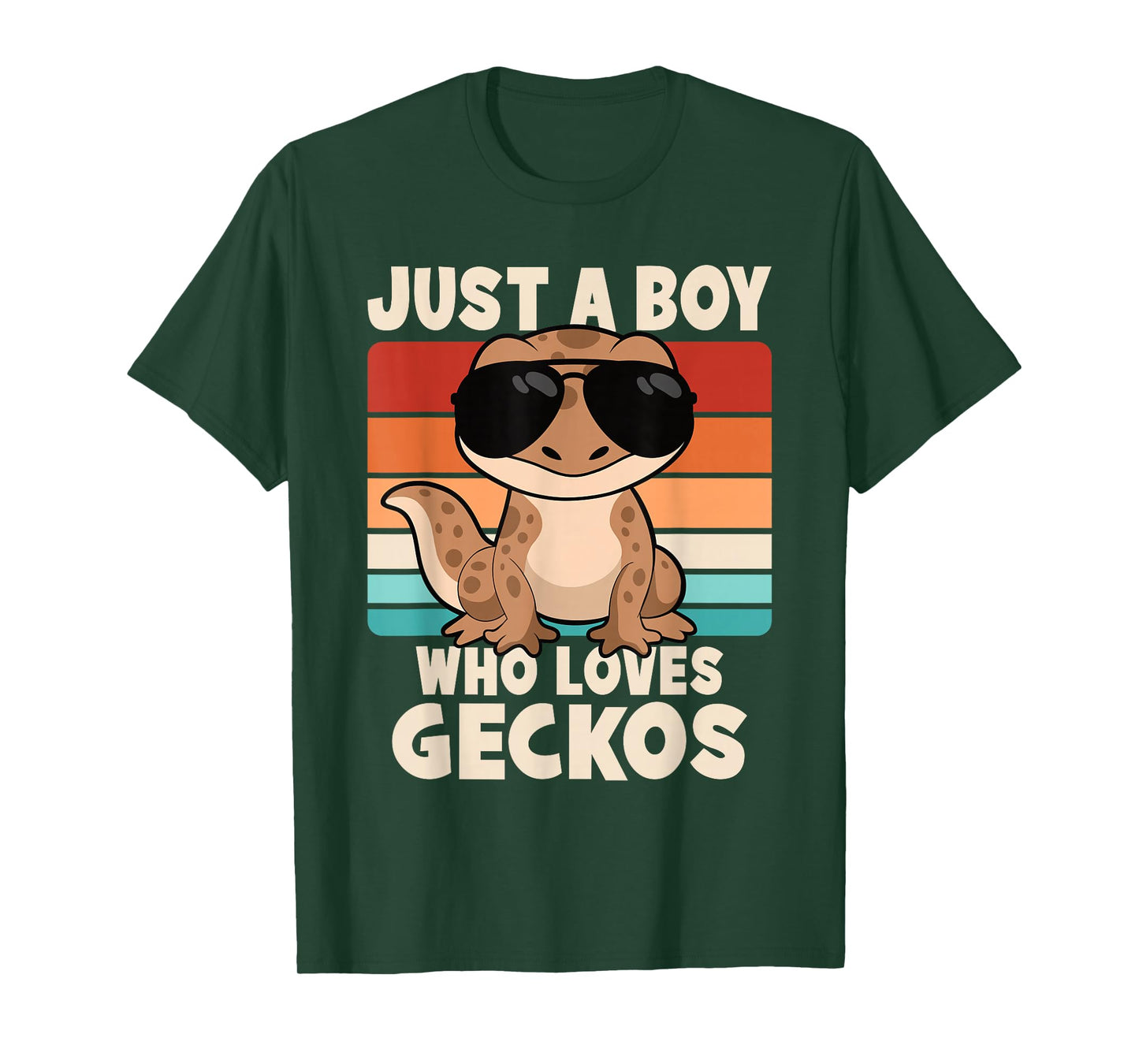 Just A Boy Who Loves Geckos Funny Leopard Gecko Lizard Kids T-Shirt