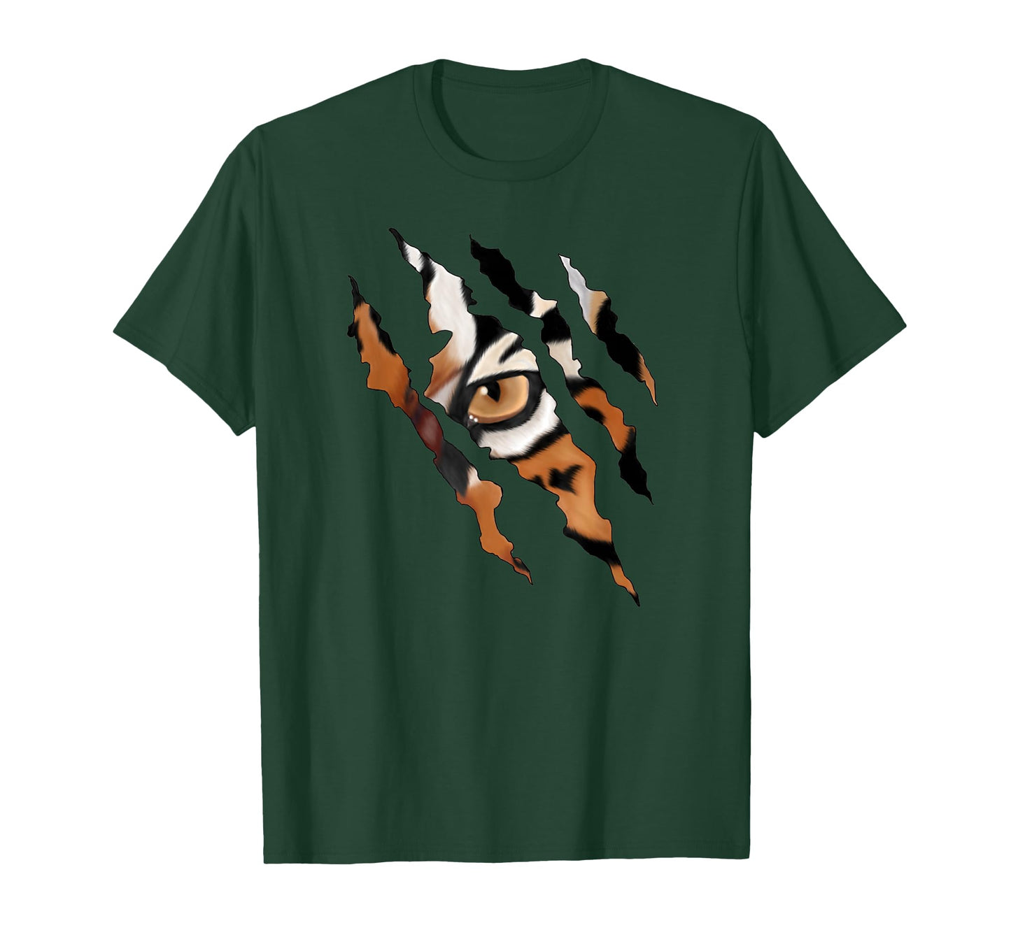 Fearless Tiger Cat Eye Claw Silhouette T-Shirt
