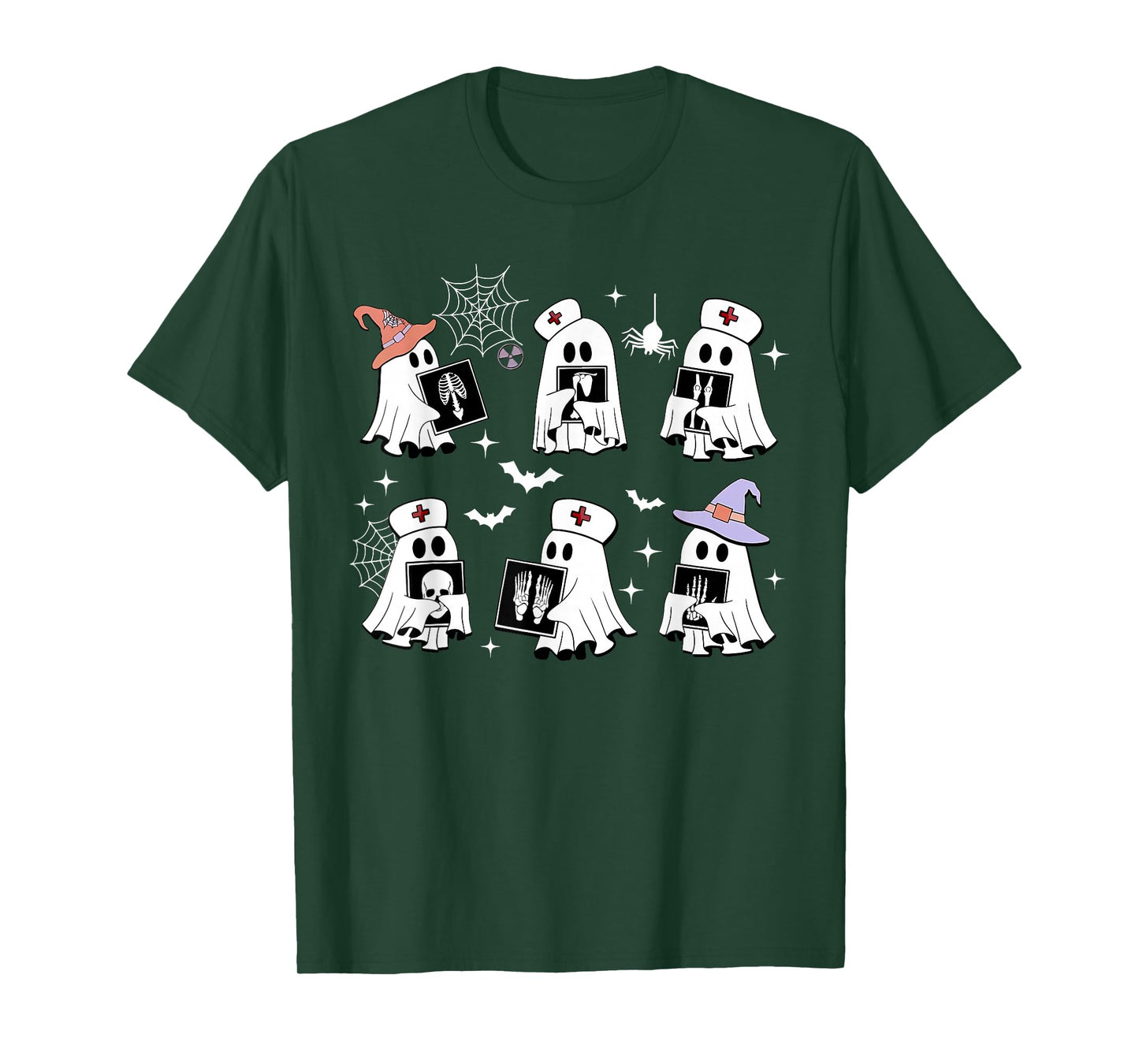 Funny X-ray Tech Ghosts Boo Sheet Radiology Spooky Halloween T-Shirt