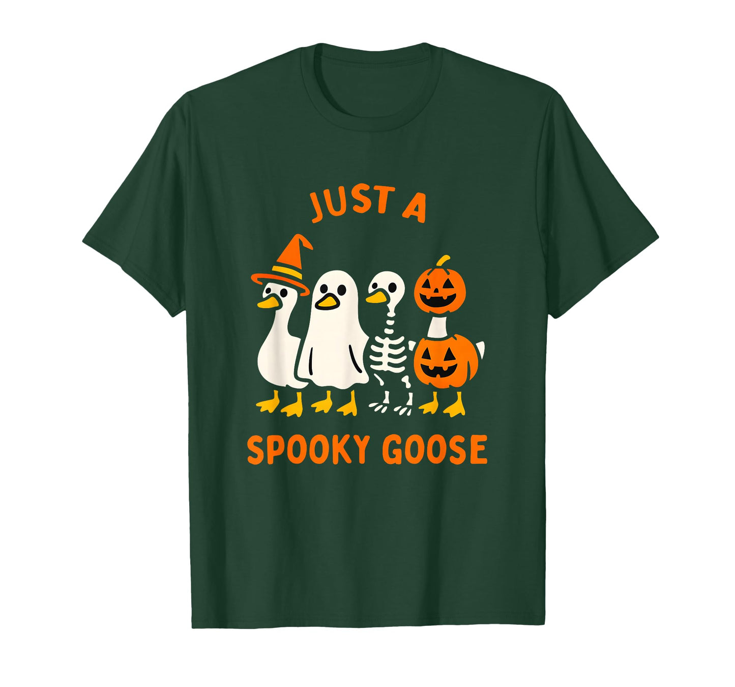 Just a Spooky Goose Silly Halloween Costume Funny Women Kids T-Shirt