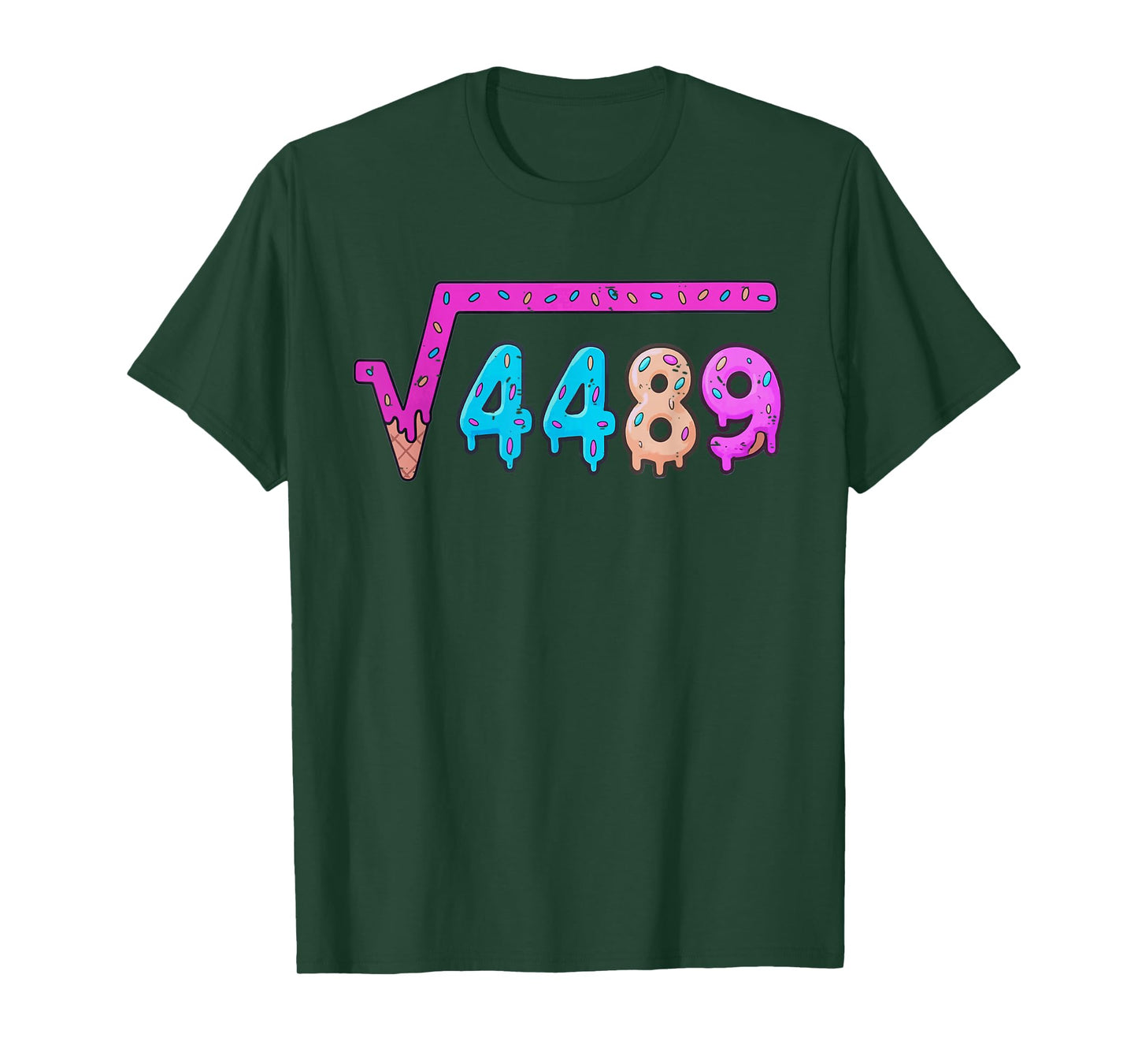 67 Ice Cream Drip Meme Square Root 4489 Six Seven 6 7 Math T-Shirt