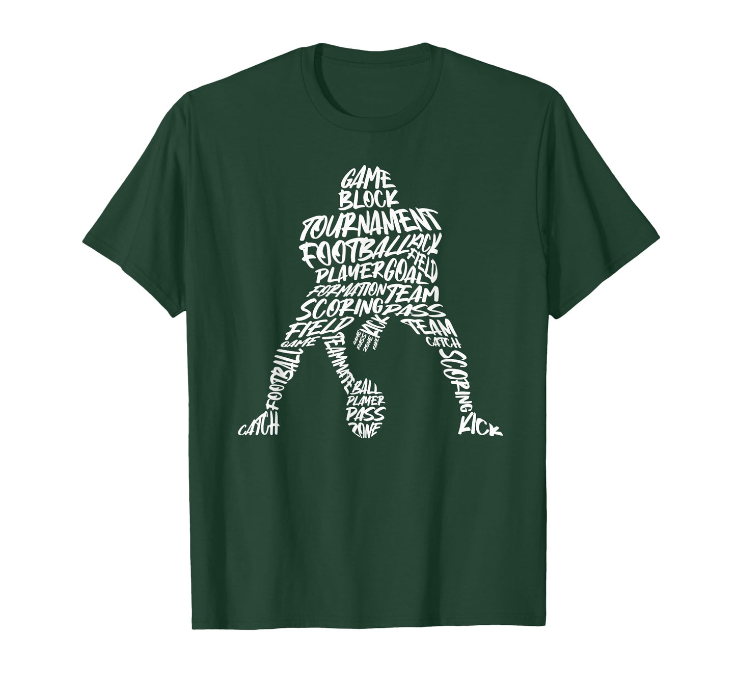 American Football Player Typography Men Boys Football T-Shirt