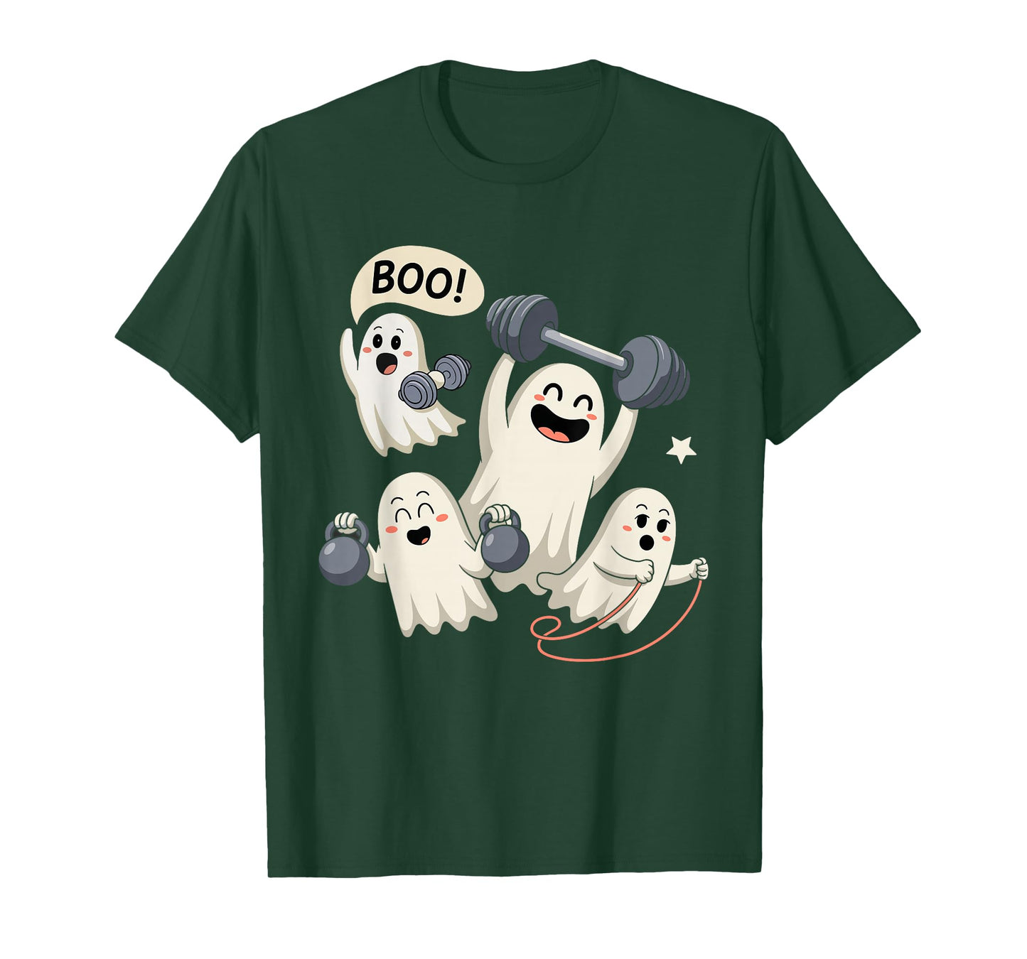 Ghost Gym Halloween Workout Fitness Weightlifting T-Shirt