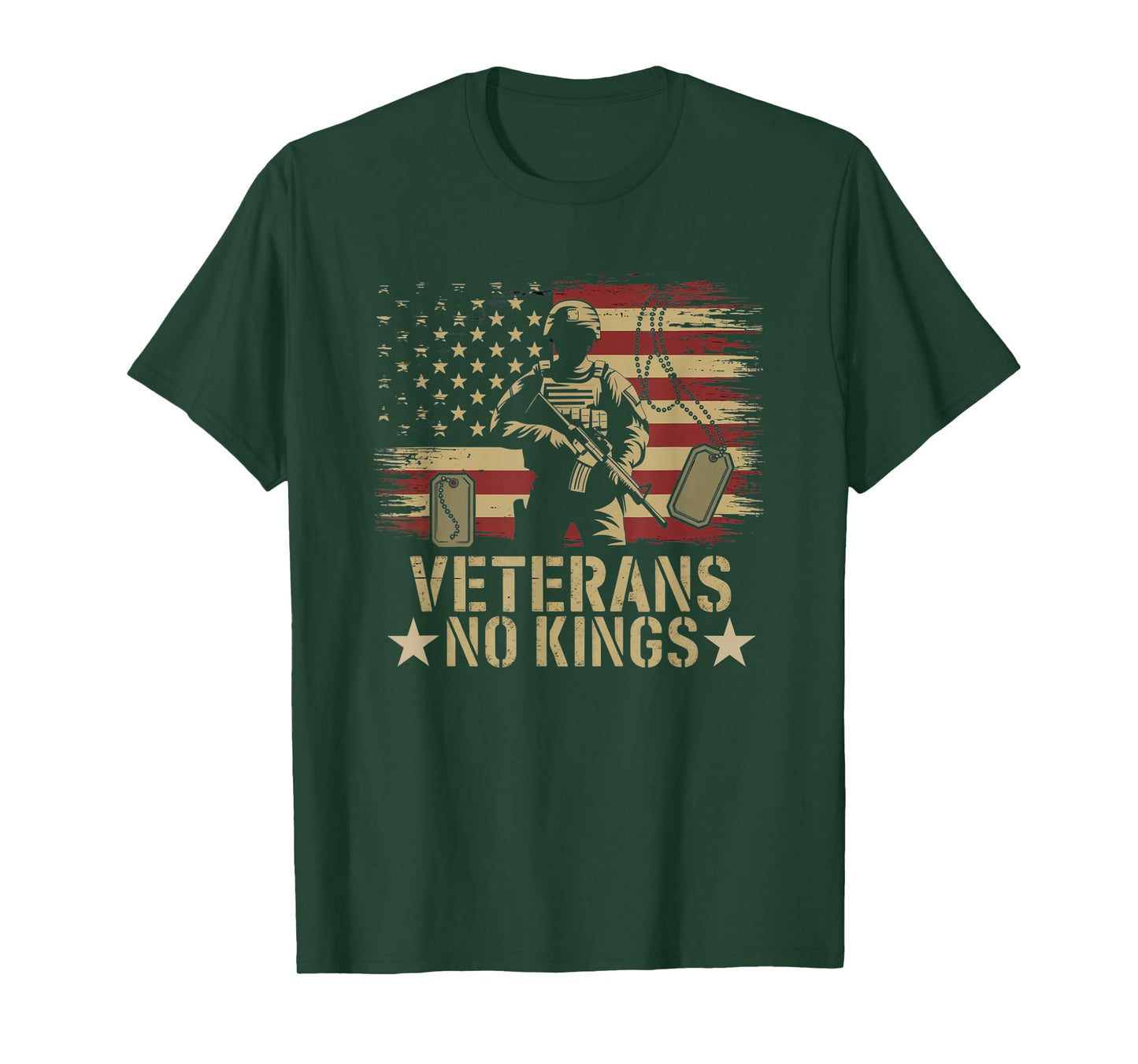 No Kings Veterans Shirts Men Patriotic America Flag No Kings T-Shirt