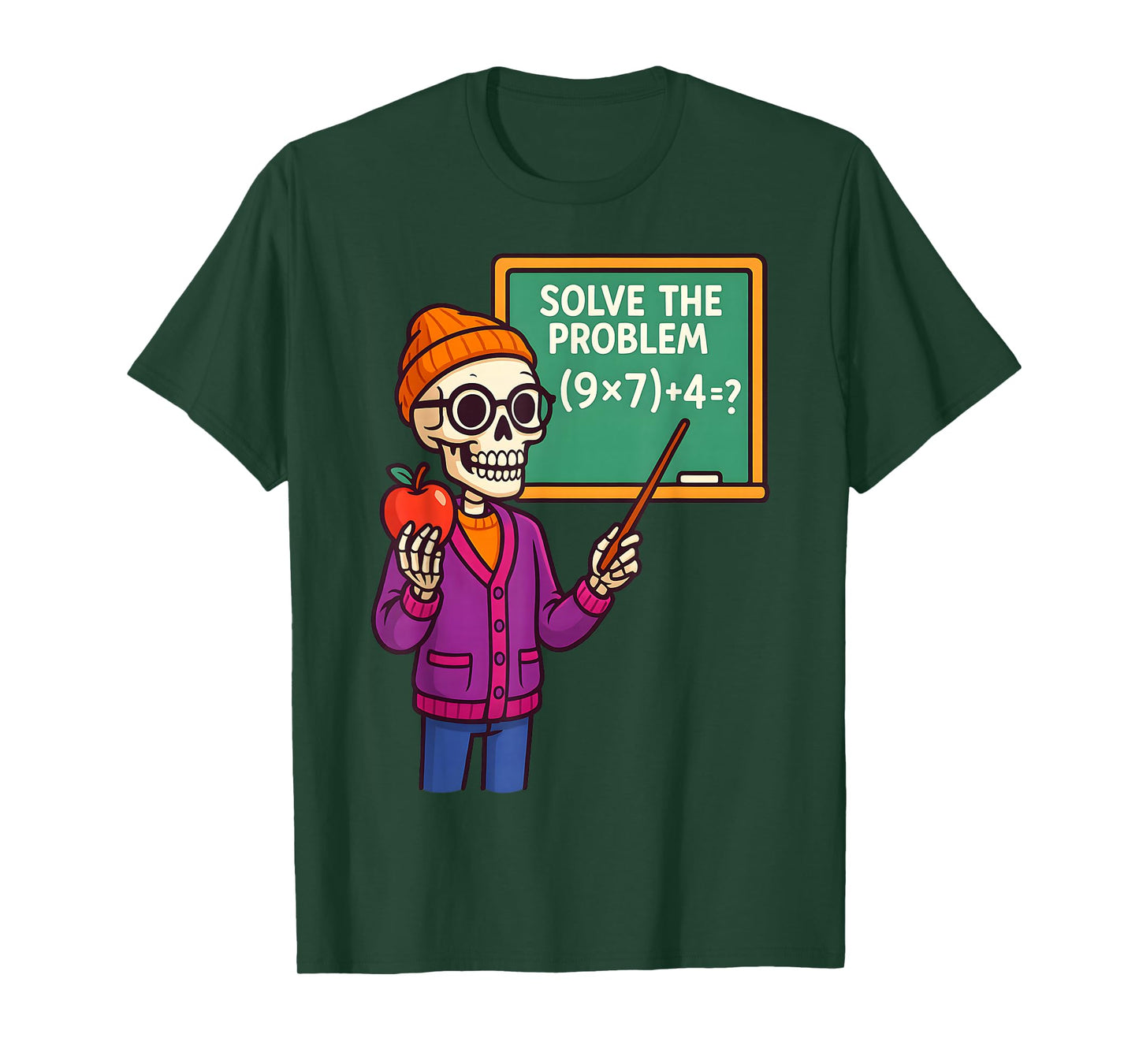 Halloween Skeleton Six Seven 67 Meme PEMDAS Teacher T-Shirt