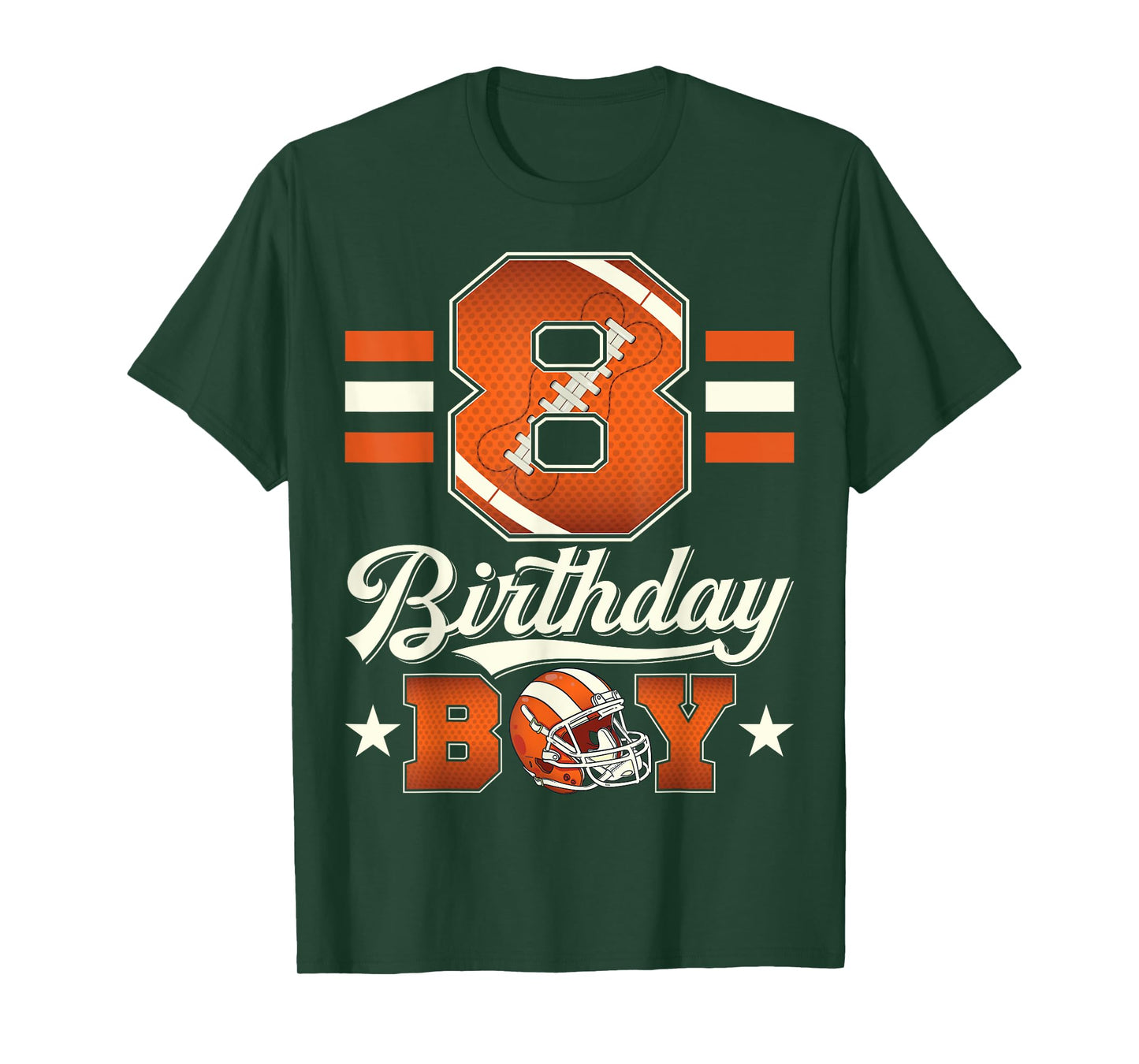 Eight 8th Birthday Boy Football 8 Year Old Sports Party T-Shirt