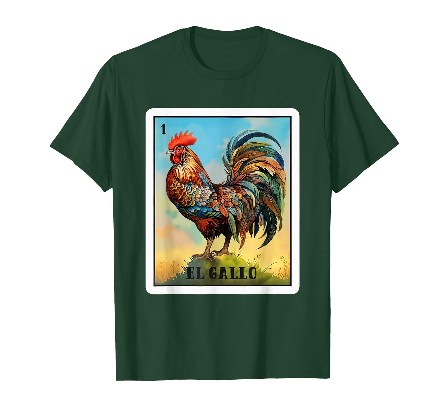Mexican El Gallo Bingo Card Game Traditional Rooster Card T-Shirt