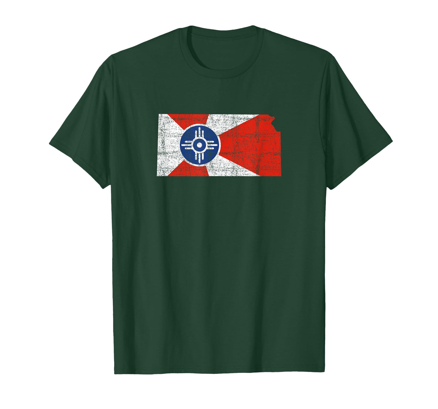 Wichita Kansas Flag Distressed Design - Wichita Kansas T-Shirt