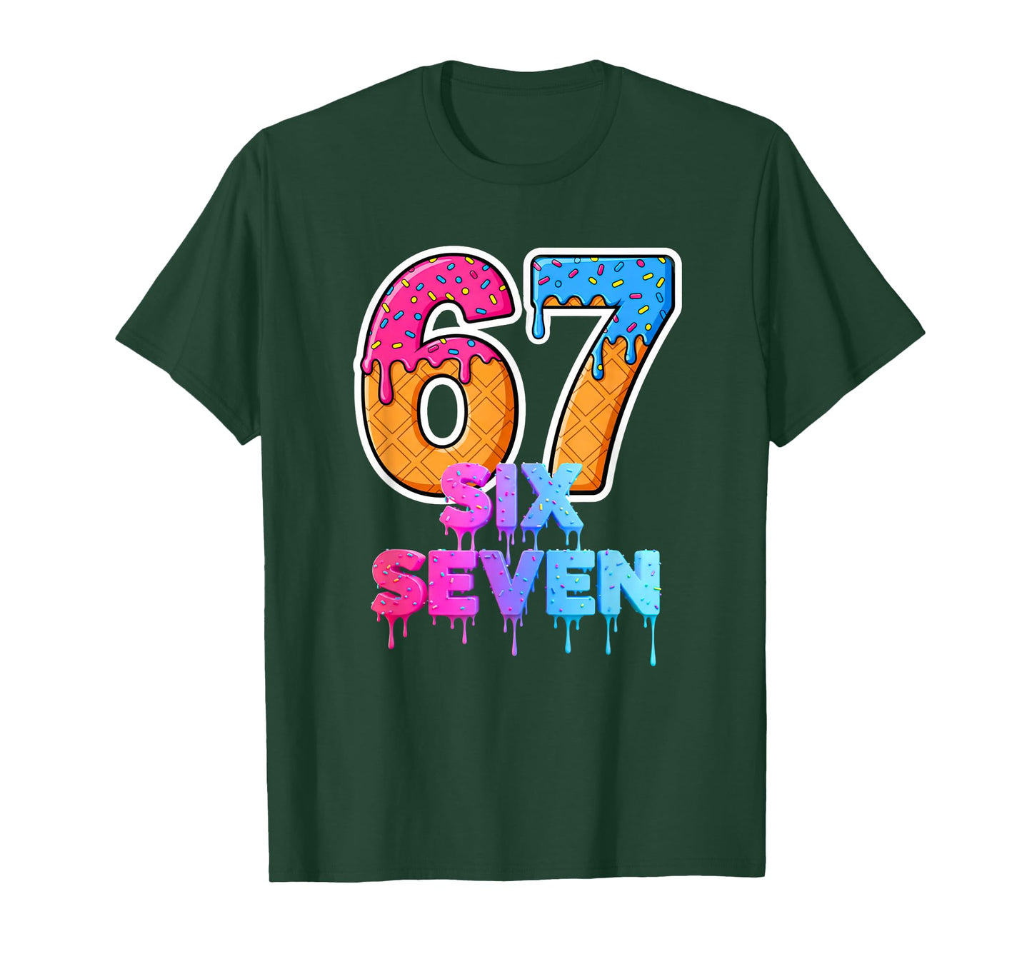 Six Seven Ice Cream Drip Gen Alpha Slang 6 7 Trending Meme T-Shirt