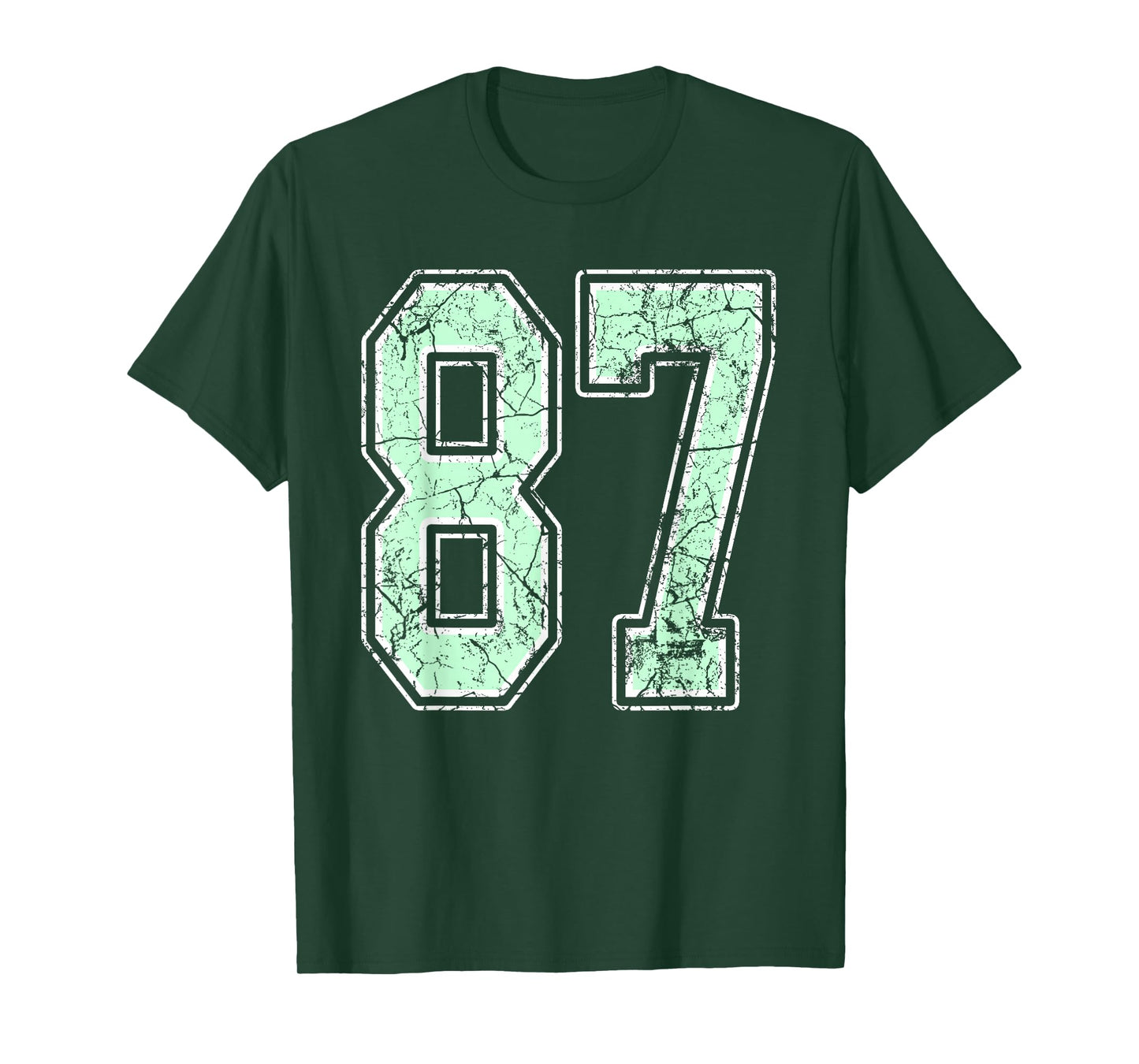 Mint Green White Sports Number 87 Jersey Uniform Player T-Shirt