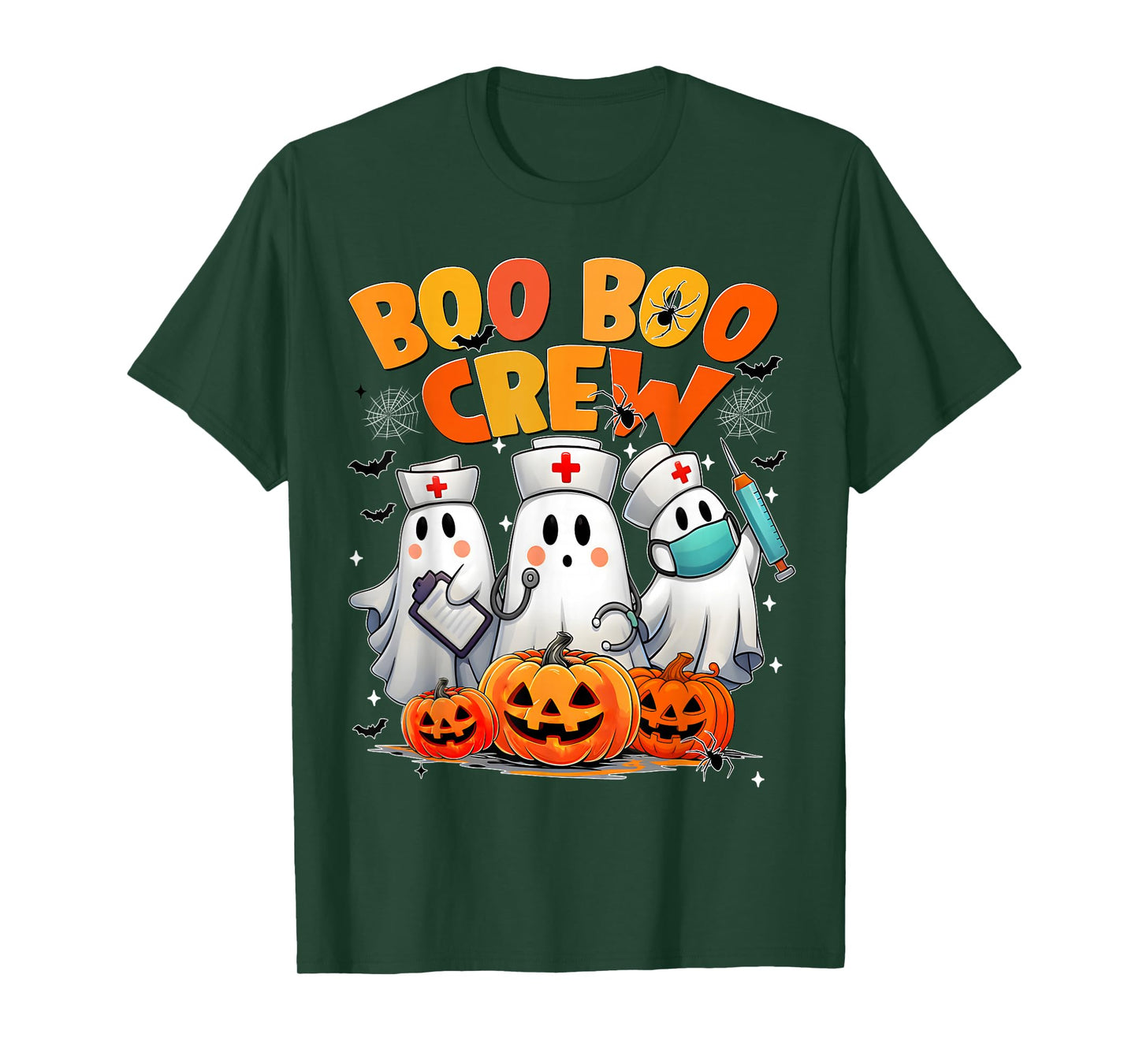 Boo Boo Crew Nurse Ghost Halloween Costumes Men Women T-Shirt