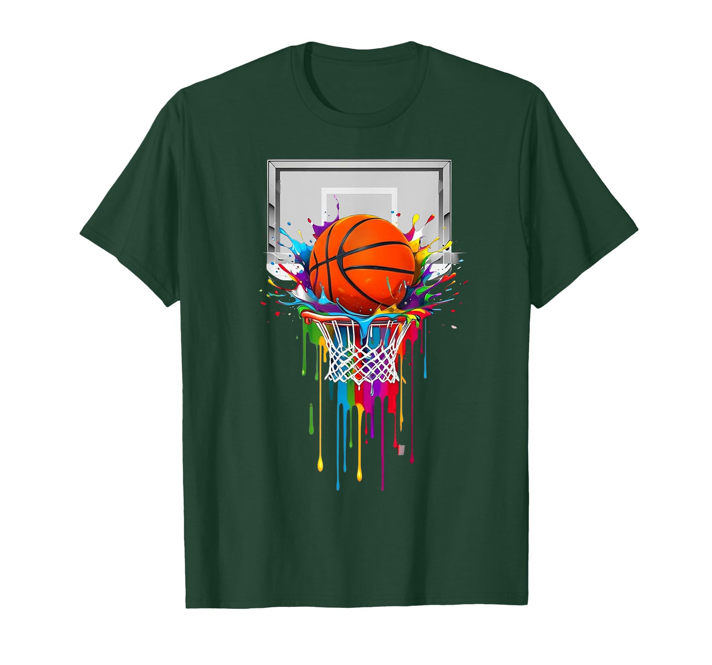 Basketball Colorful Drip Graphic Men Women Boy Kid T-Shirt