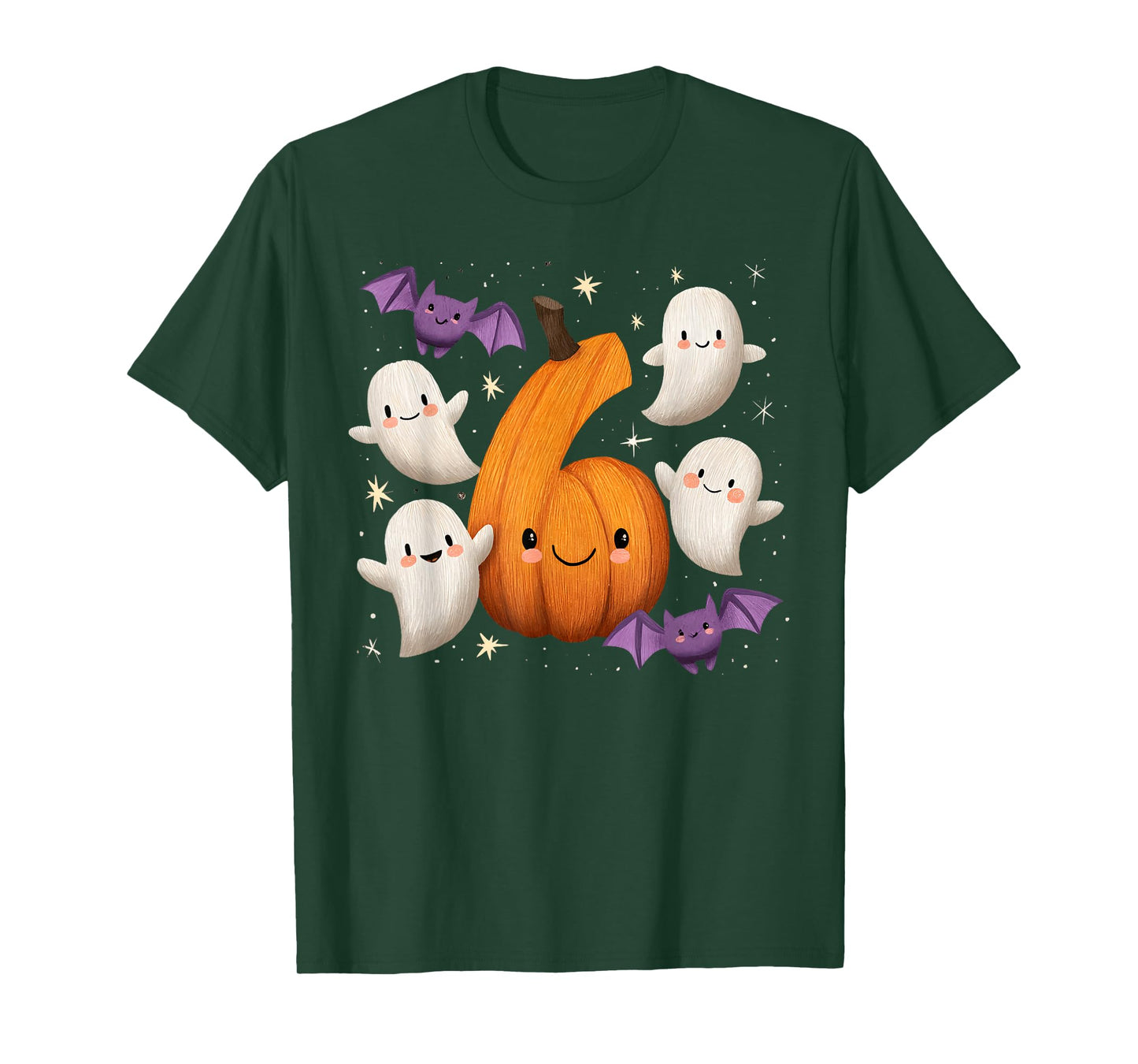 Six Seven Ghost Pumpkin Halloween Gen Z Alpha Meme Matching T-Shirt