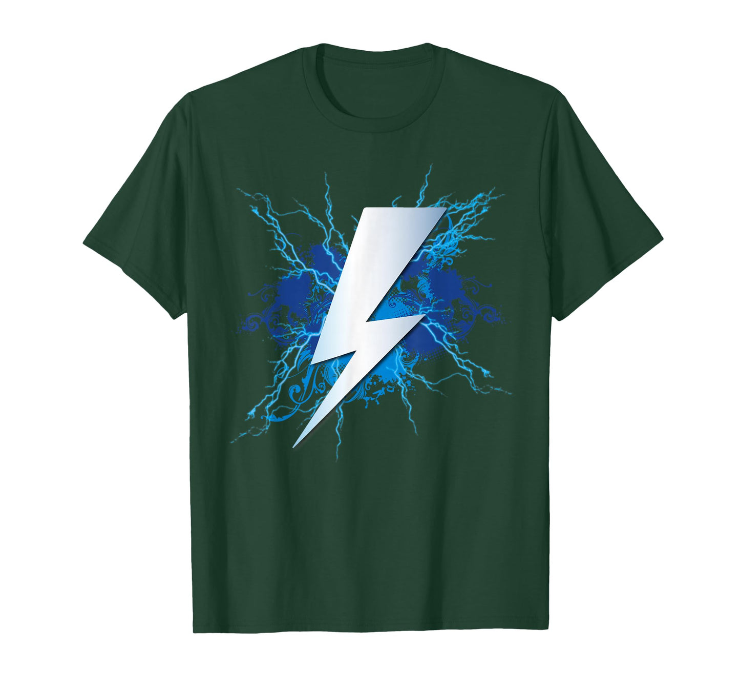 Lightning Graphic and Thunderbolt Design | Blue T-Shirt
