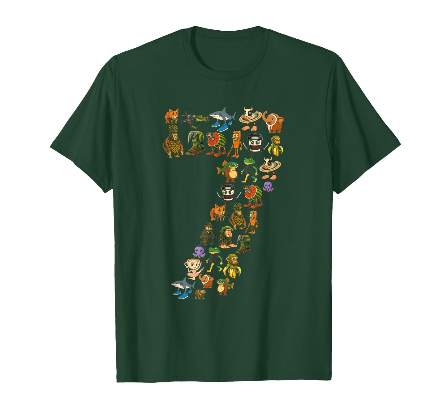 Italian Brainrot Birthday 7 Age Meme 7th Kids Boys Girls T-Shirt