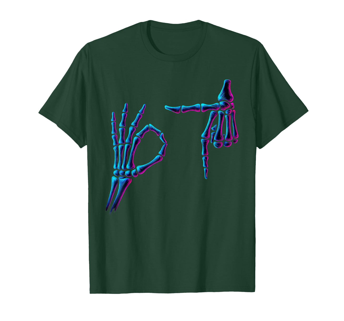 67 Meme Skeleton Hand 6 7 Halloween Six Seven Funny Humor T-Shirt